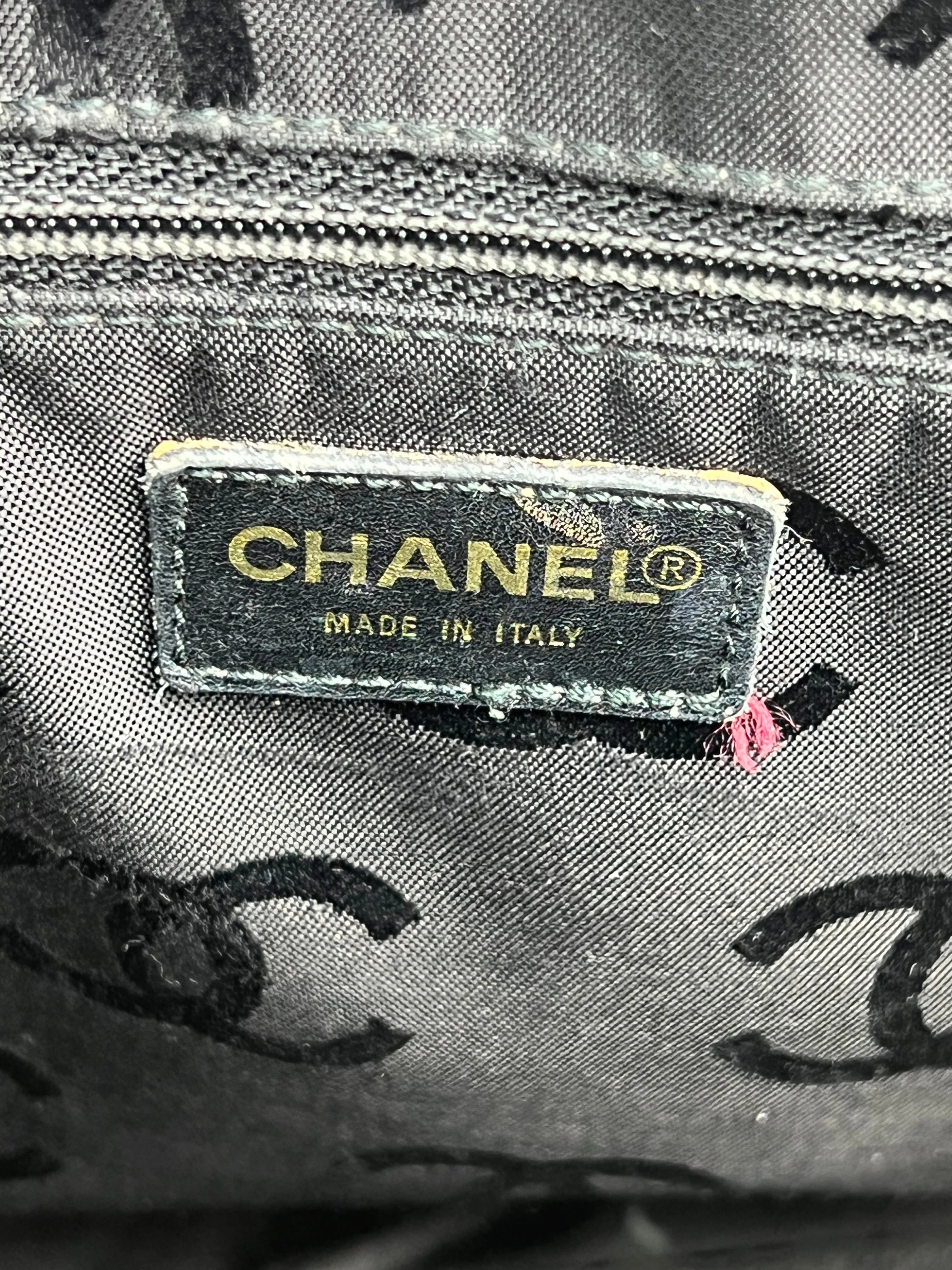 Chanel Black Quilted Leather Surpique Boston Bag