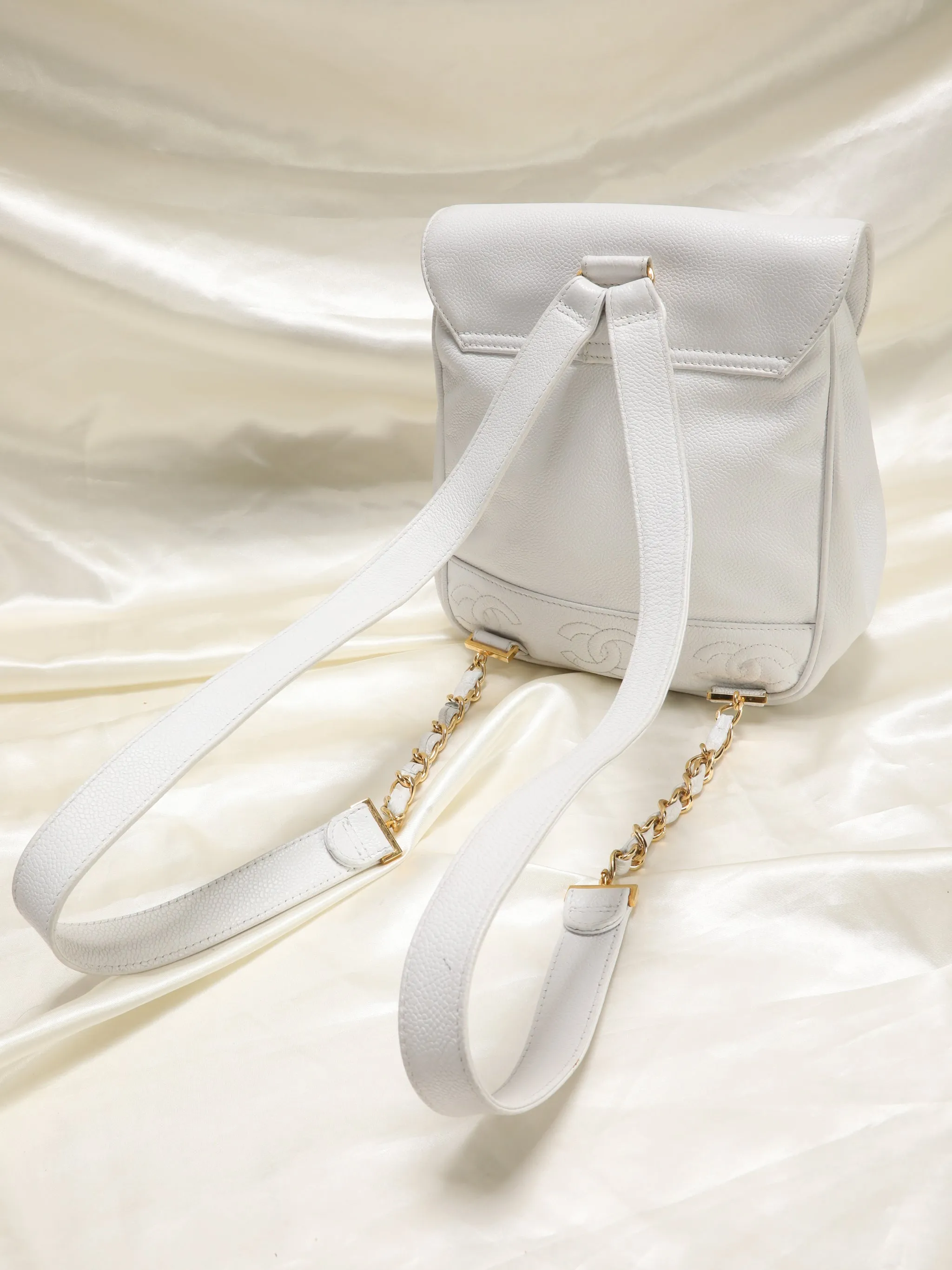 Chanel Caviar Logo Backpack