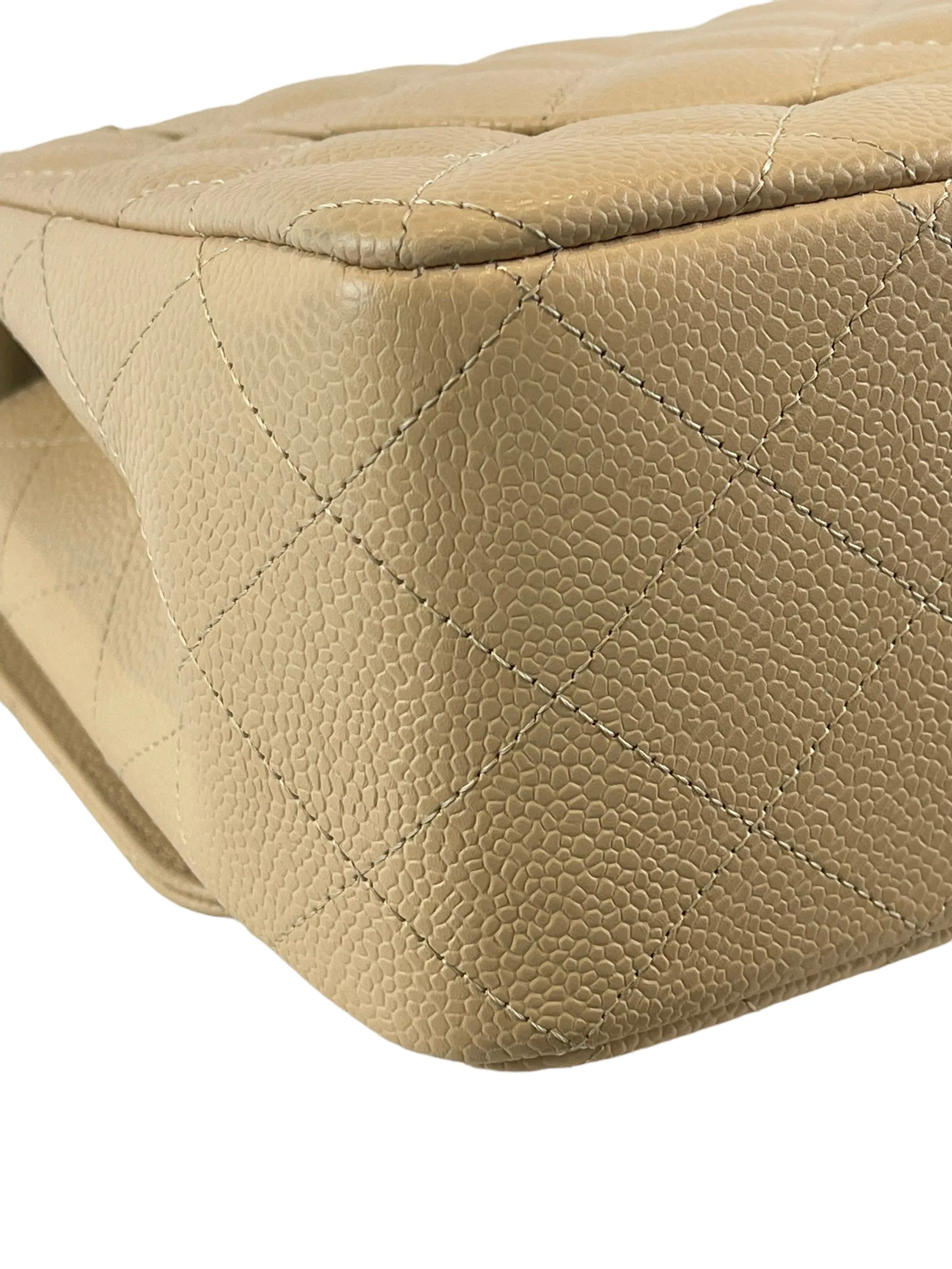 Chanel Cream Caviar Leather "Jumbo" Double Flap