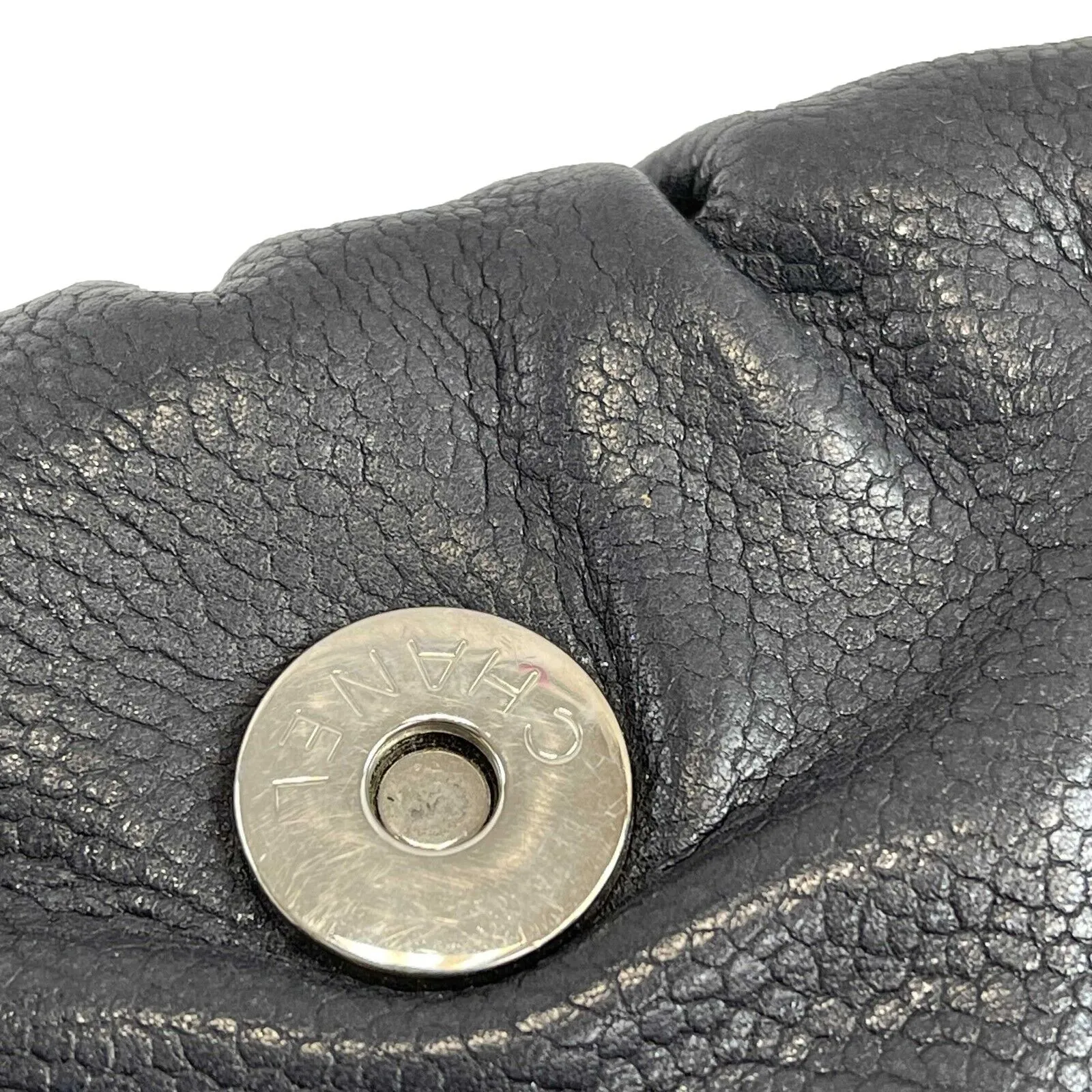 Chanel Timeless Half Moon Medium Flap Bag Caviar Black Shoulder Handbag