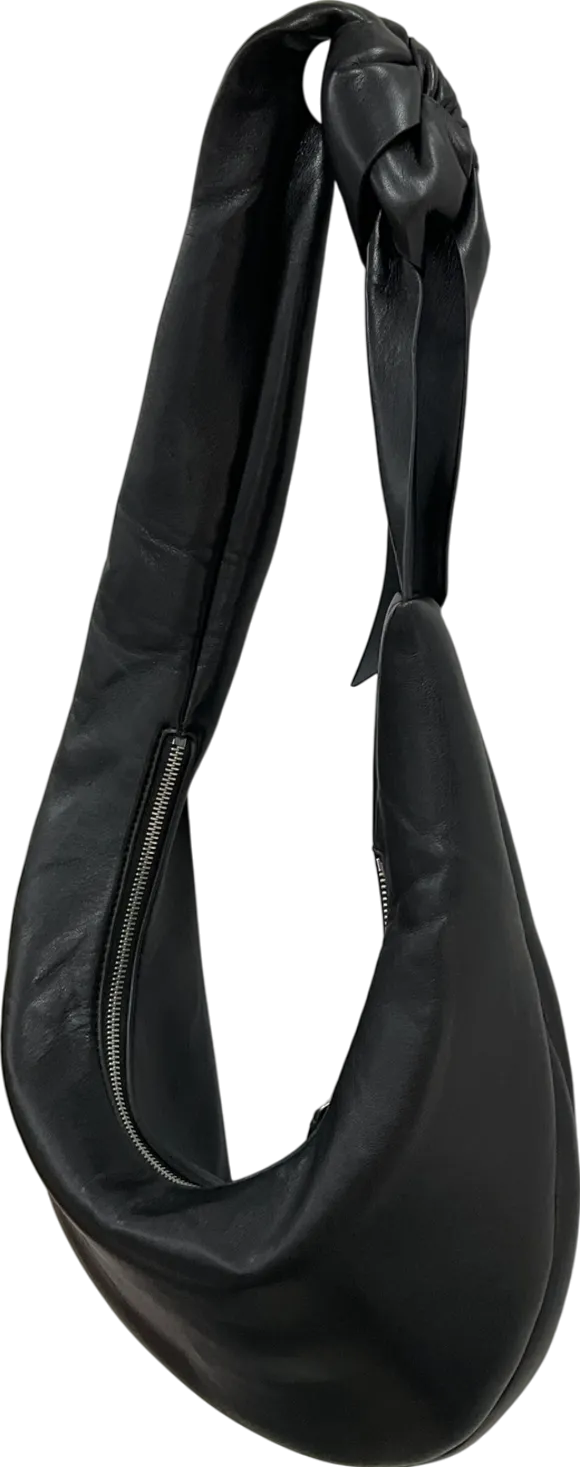Charles & Keith Black Toni Knotted Crescent Hobo Bag One Size