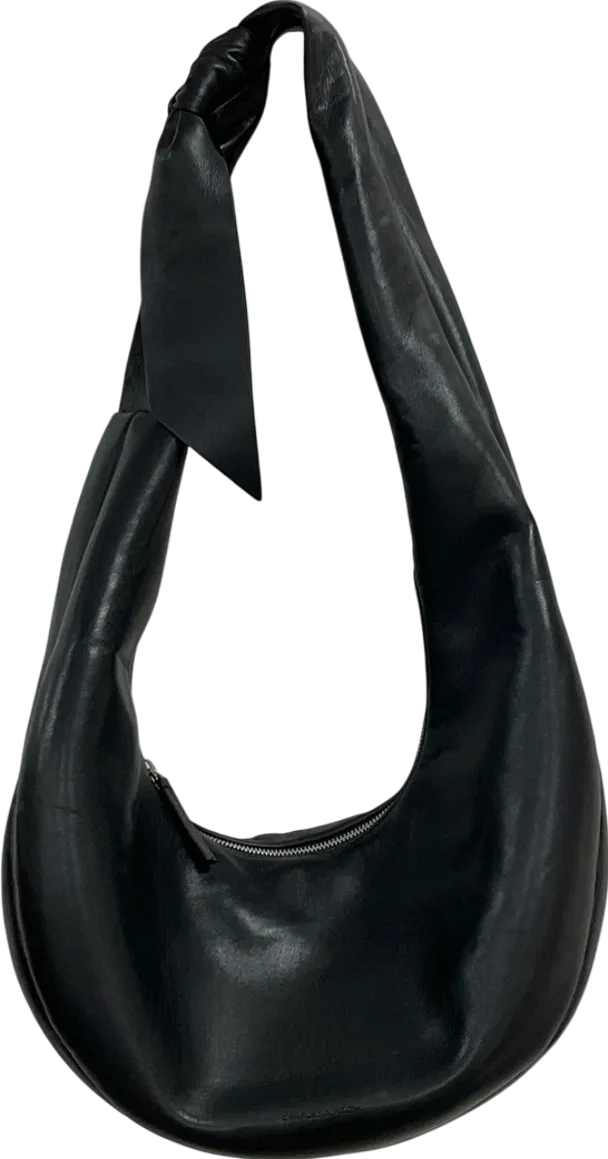 Charles & Keith Black Toni Knotted Crescent Hobo Bag One Size