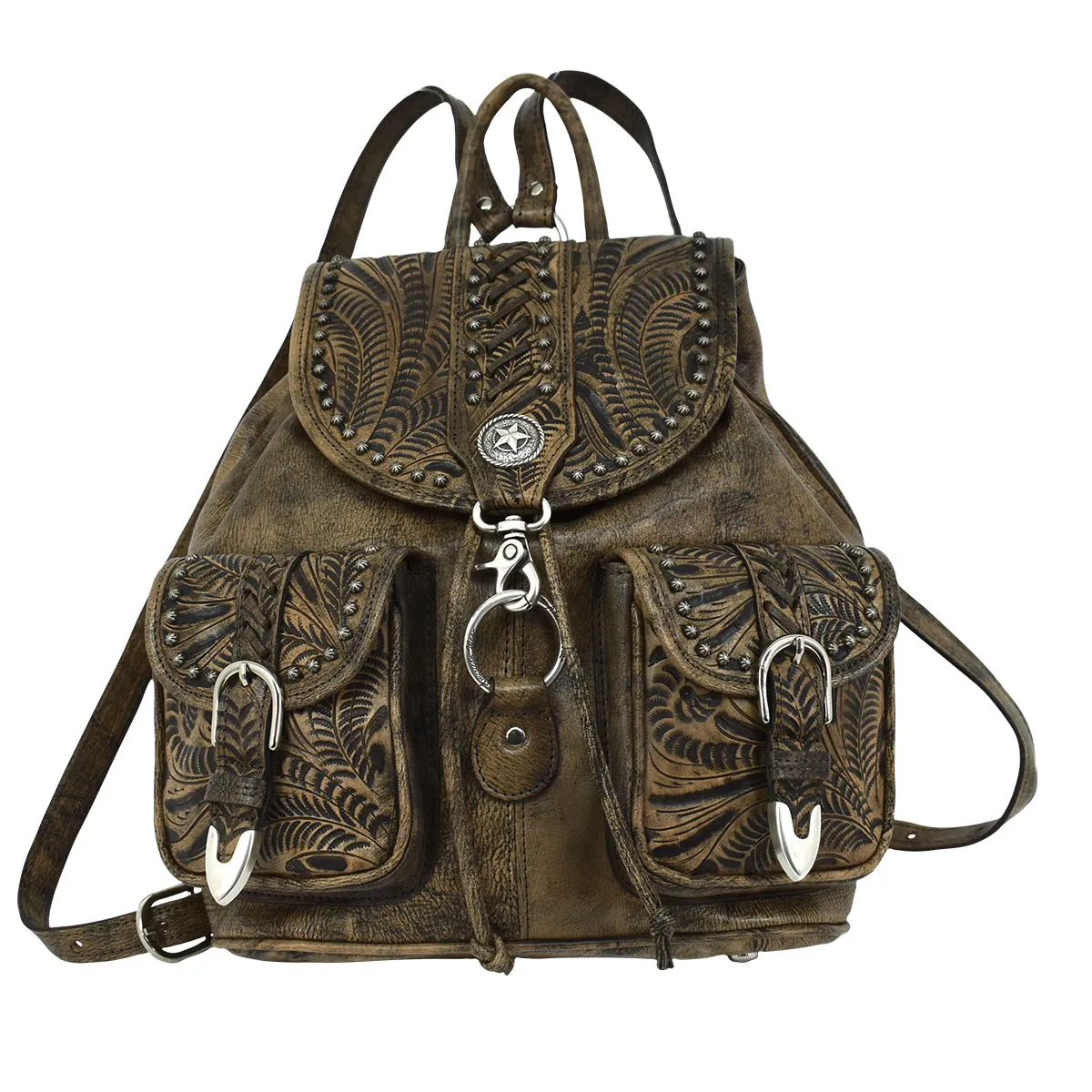 Classic Drawstring Backpack w/ Flap