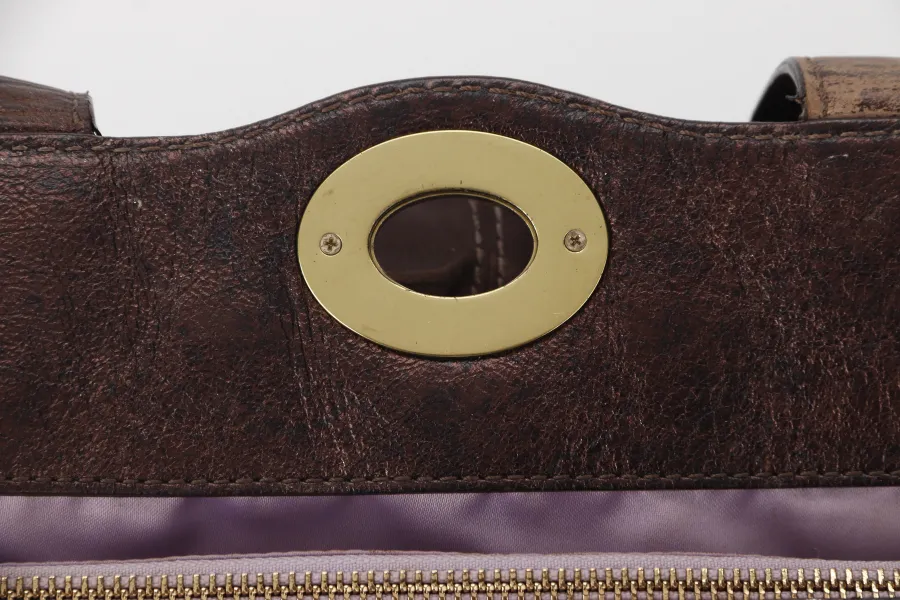 COACH SIGNATURE SATIN GARNET SATCHEL (G1089-F 13906) BROWN GOLD HARDWARE NO DUST COVER