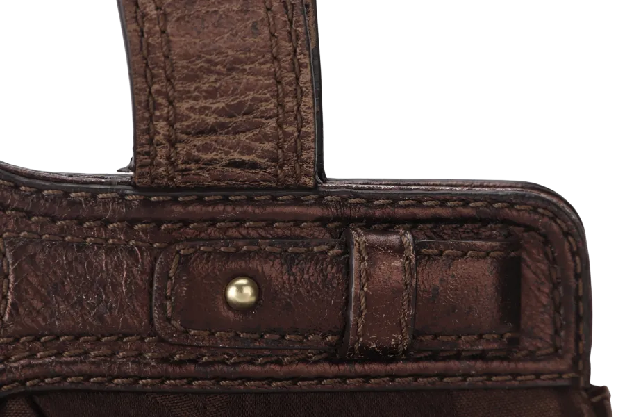COACH SIGNATURE SATIN GARNET SATCHEL (G1089-F 13906) BROWN GOLD HARDWARE NO DUST COVER