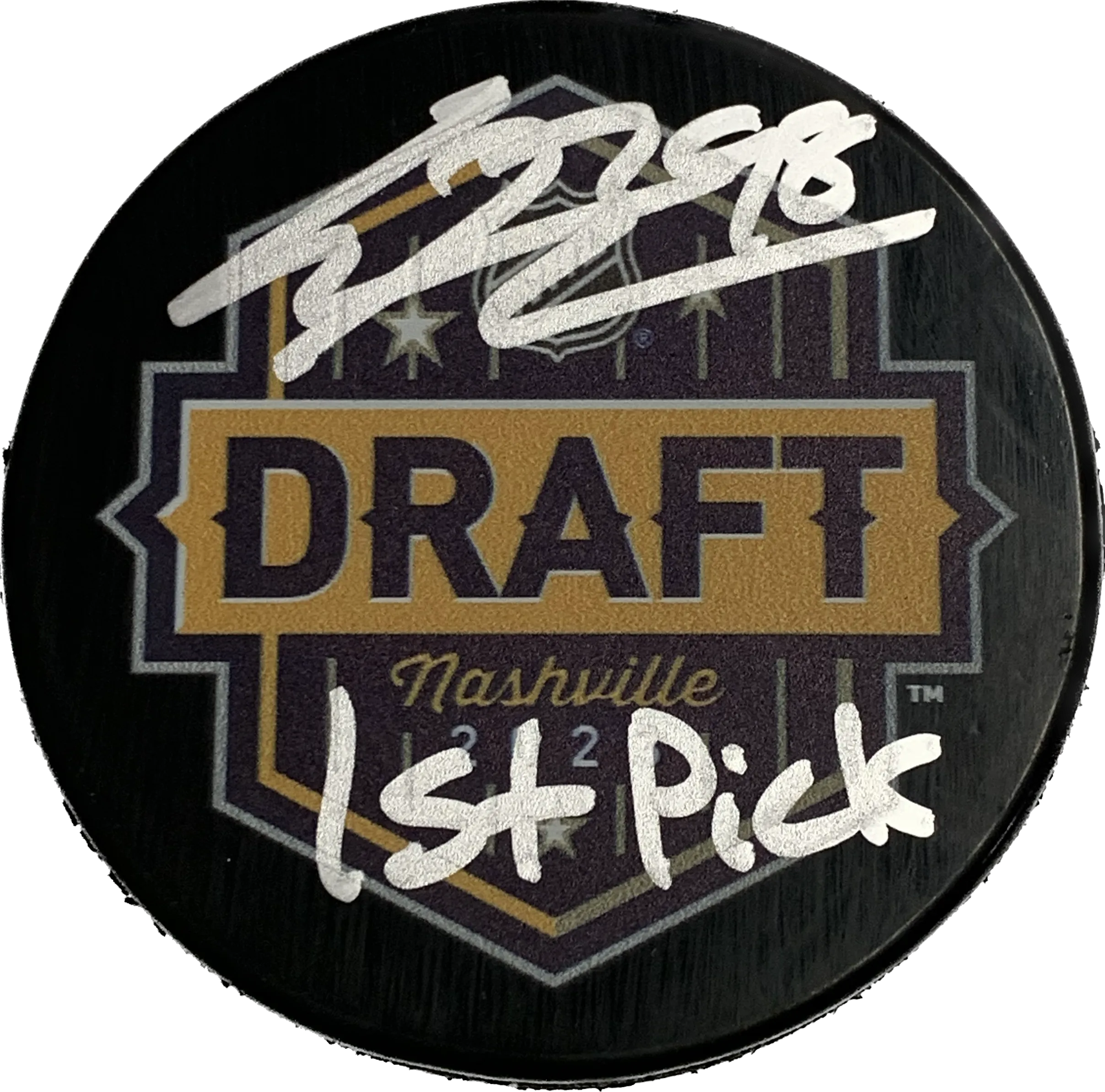 Connor Bedard 2023 NHL Entry Draft Autographed Hockey Puck - 1st Pick Inscription