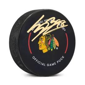 Connor Bedard Chicago Blackhawks Autographed Game Model Hockey Puck