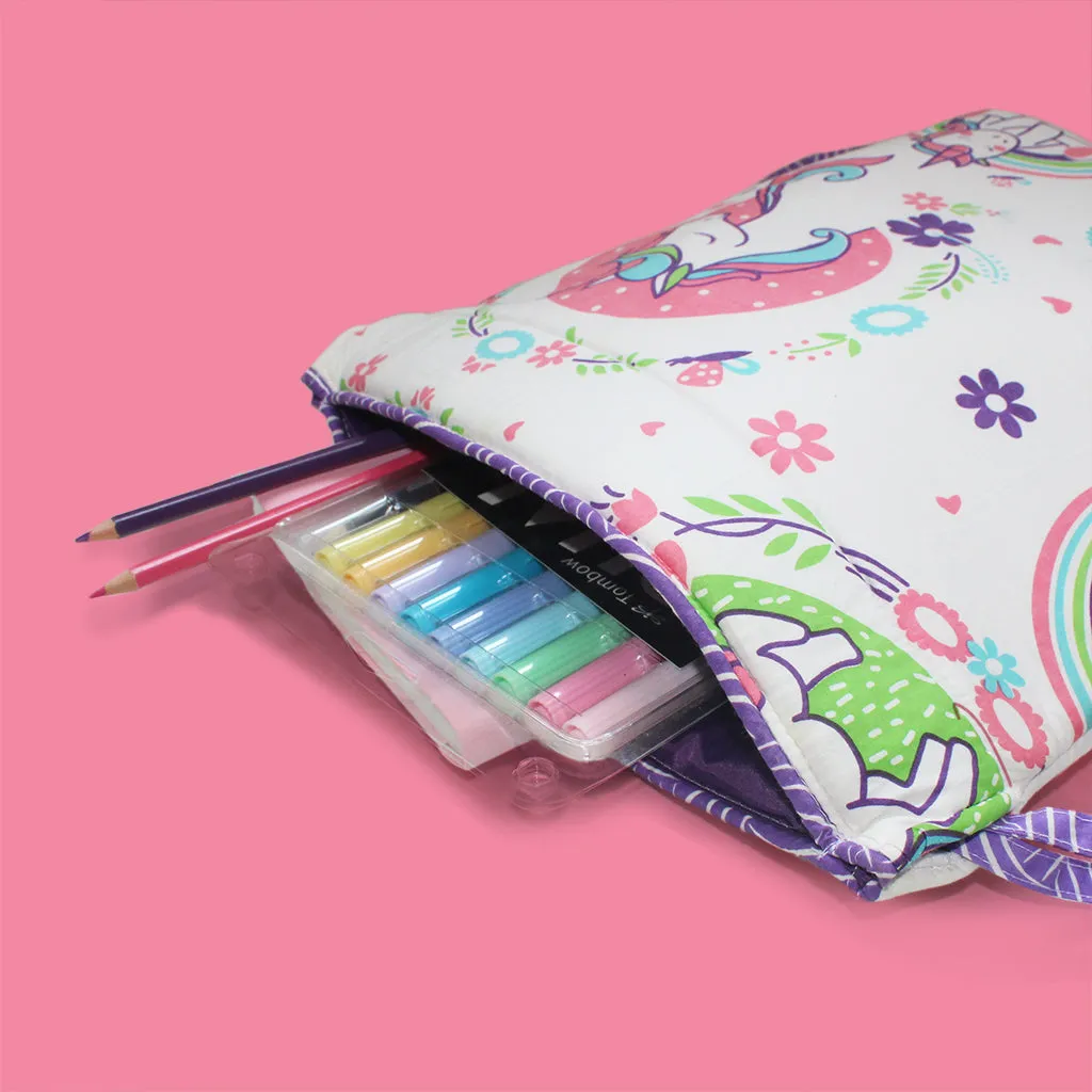 Cotton Drawstring Bag - Unicorn & Rainbows