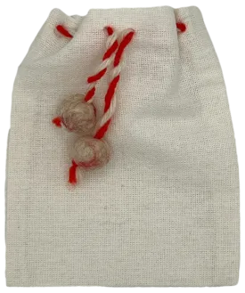 Cotton Gift Bag with Wool Drawstring