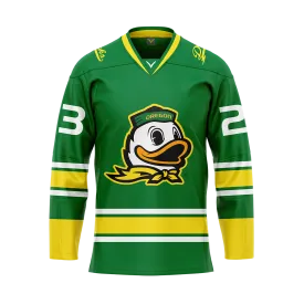 Customized Oregon Green Authentic Sublimated With Twill Jersey