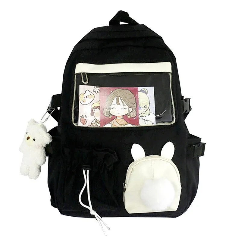deanwangkt  Buckle Badge Women's Backpack Candy Color Fashion Cute Schoolbag Shoulder Student Bag Teenage Girl College School Backpacks