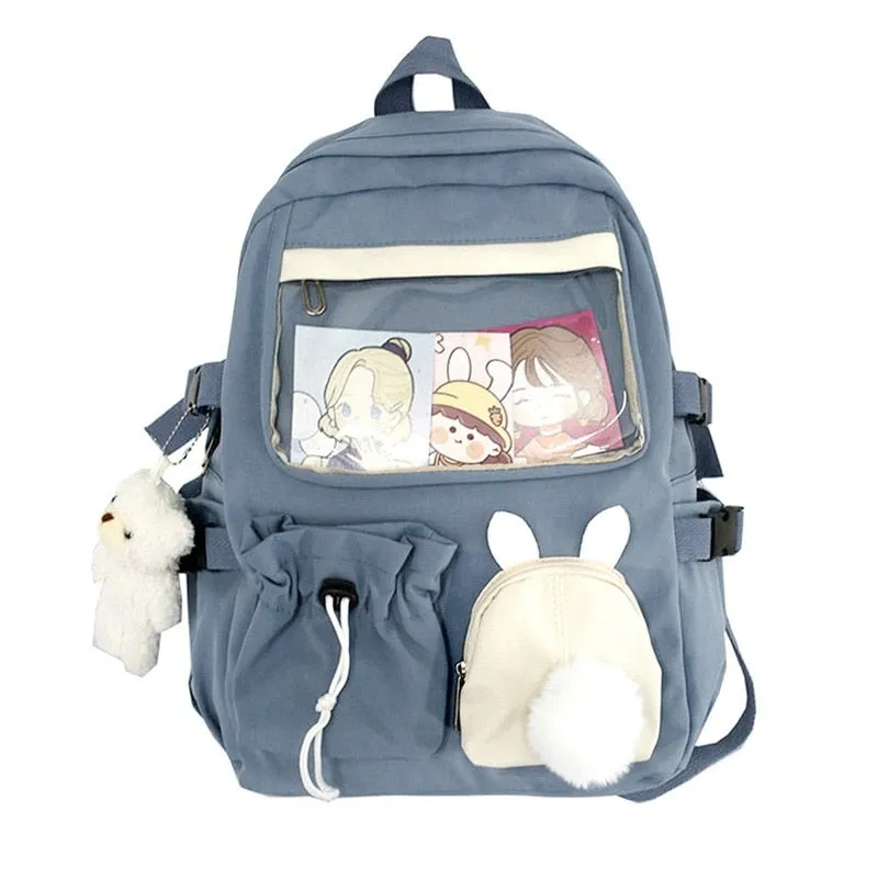 deanwangkt  Buckle Badge Women's Backpack Candy Color Fashion Cute Schoolbag Shoulder Student Bag Teenage Girl College School Backpacks