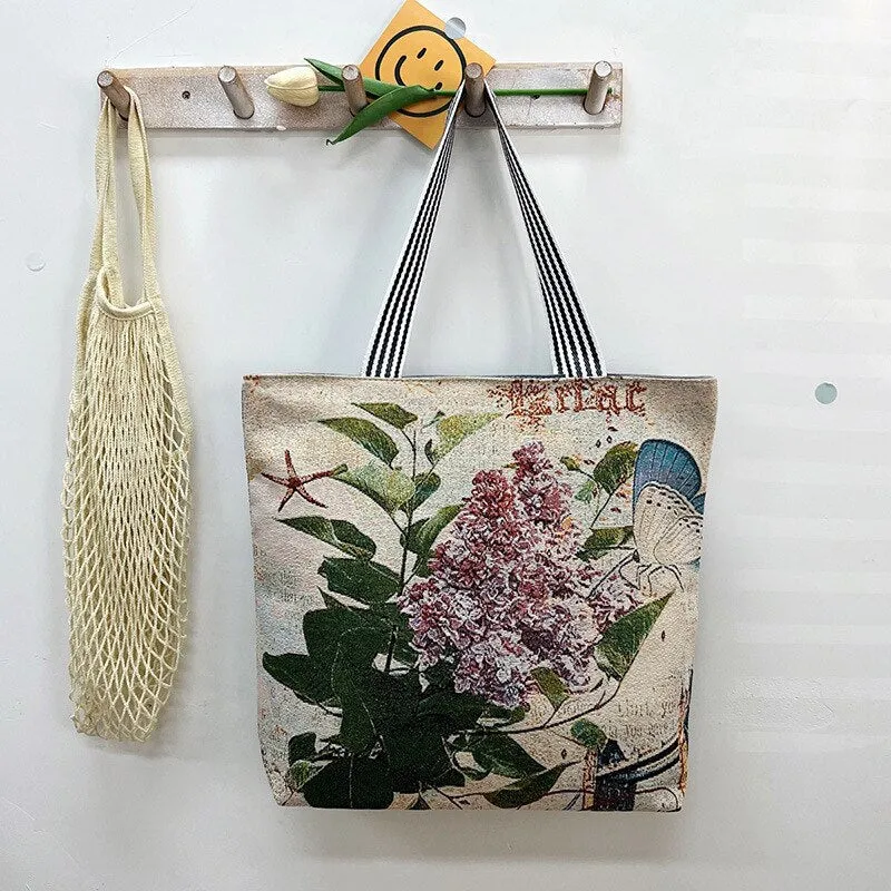 deanwangkt Women Canvas Shoulder Bag London Books Print Ladies Casual Handbag Tote Bag Reusable Large Capacity Cotton Shopping Beach Bag