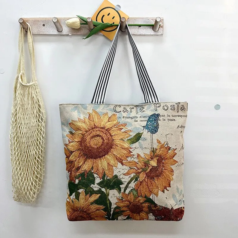 deanwangkt Women Canvas Shoulder Bag London Books Print Ladies Casual Handbag Tote Bag Reusable Large Capacity Cotton Shopping Beach Bag