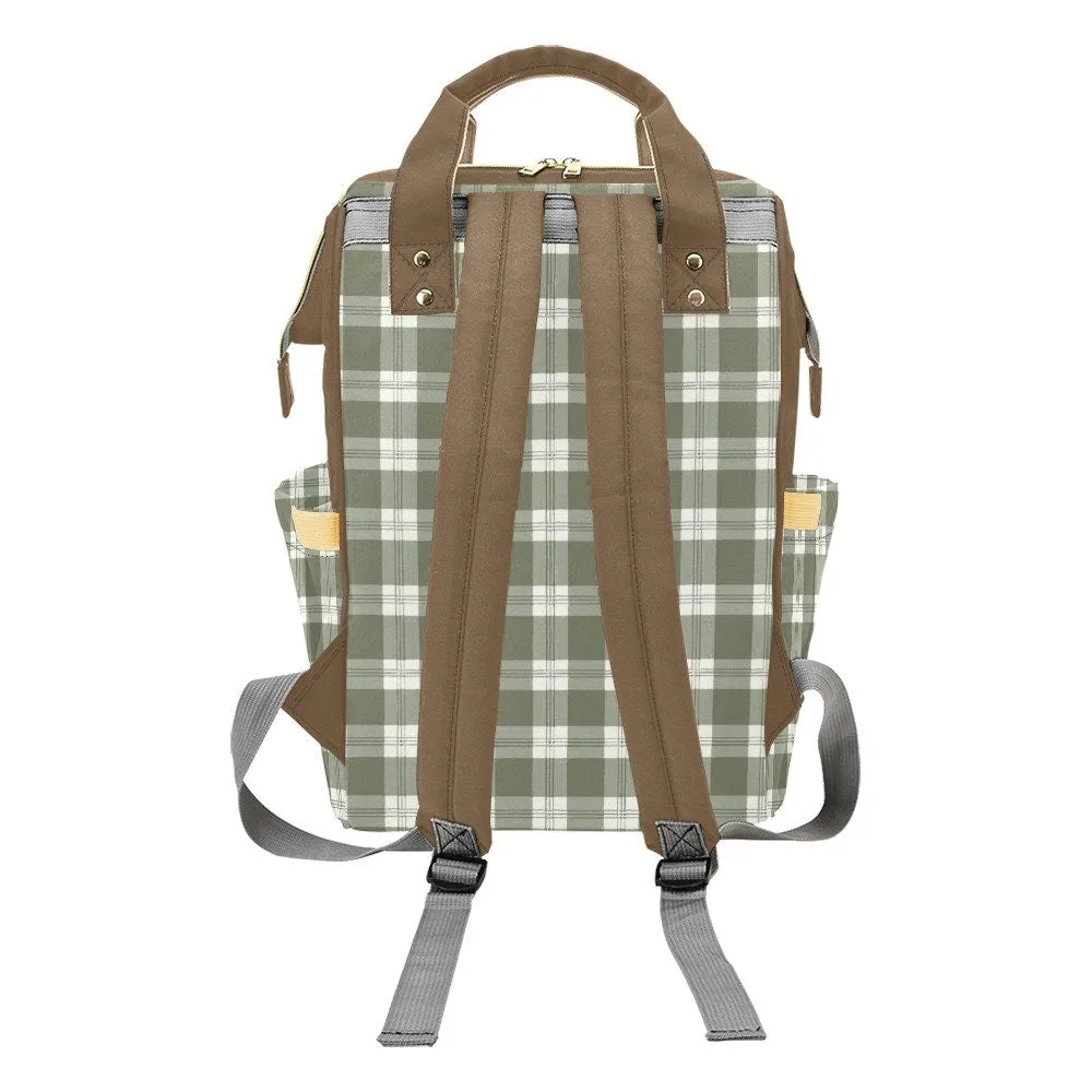 DIAPER BAG - PERSONALIZED GREEN PLAID