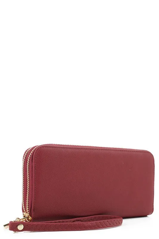 Double Zip Around Wallet Wristlet