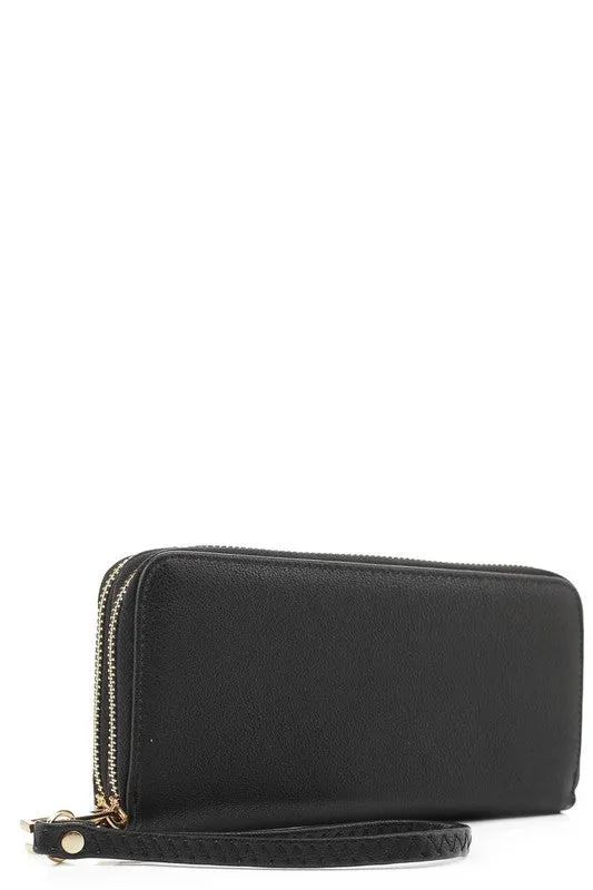 Double Zip Around Wallet Wristlet