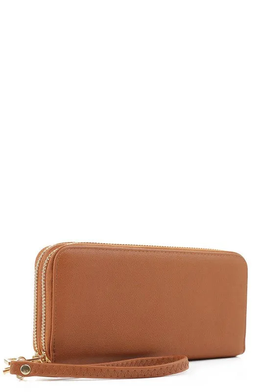 Double Zip Around Wallet Wristlet