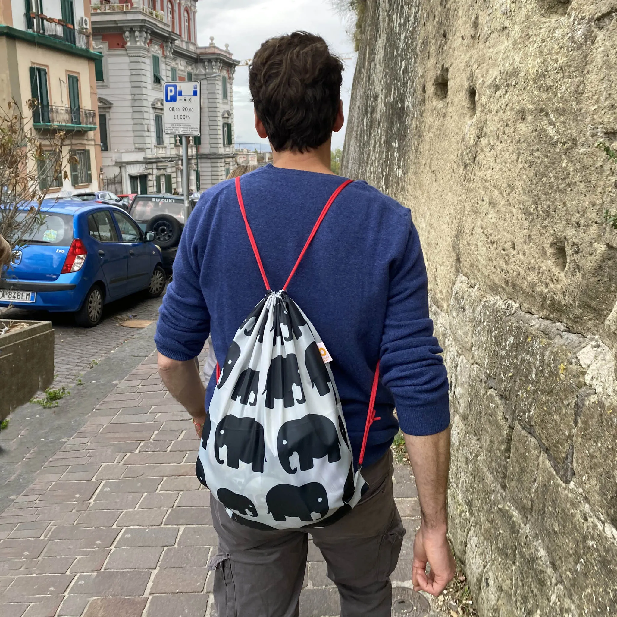 Drawstring Bag - GREY ELEPHANT