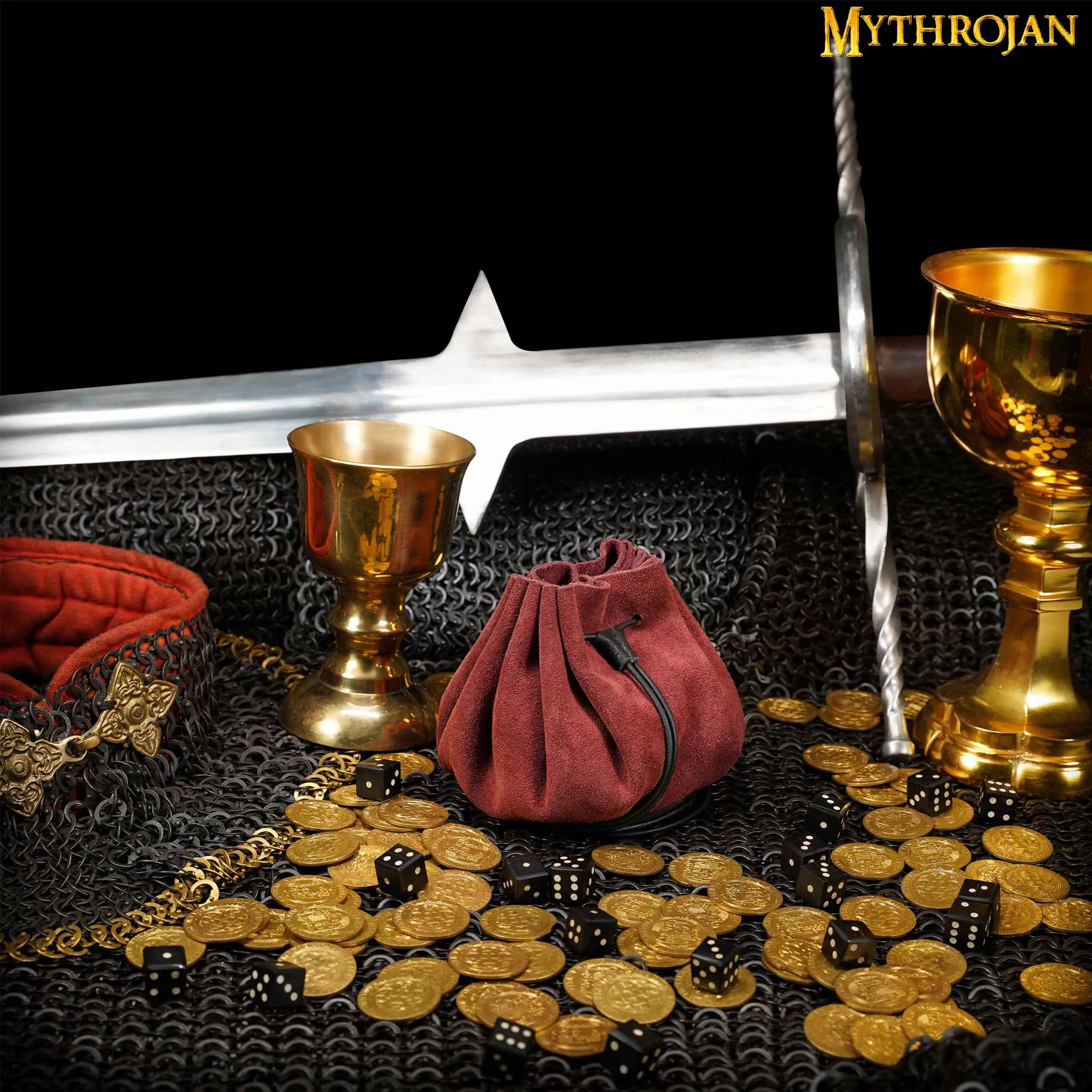 Drawstring Dice Bag - Red