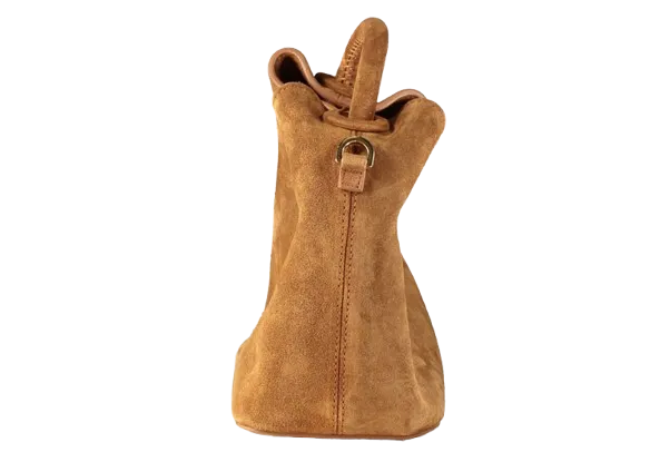 Elleme Brown Baozi Suede Cognac Handbag
