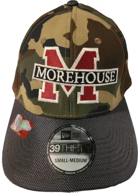 Embroidered Morehouse New Era Camo Hat with Charcoal Bill
