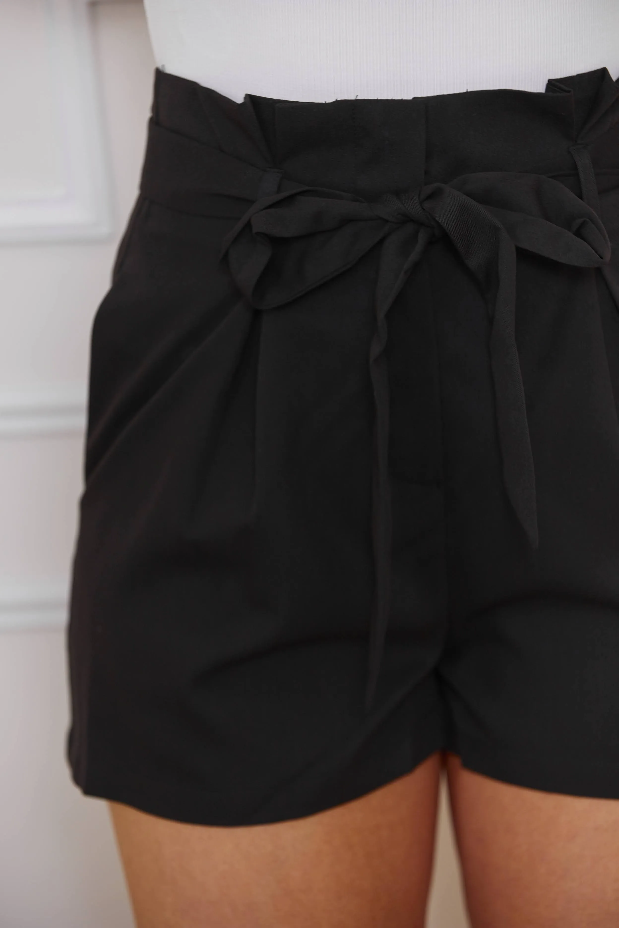 Feeling Fine Paper Bag Shorts - Black