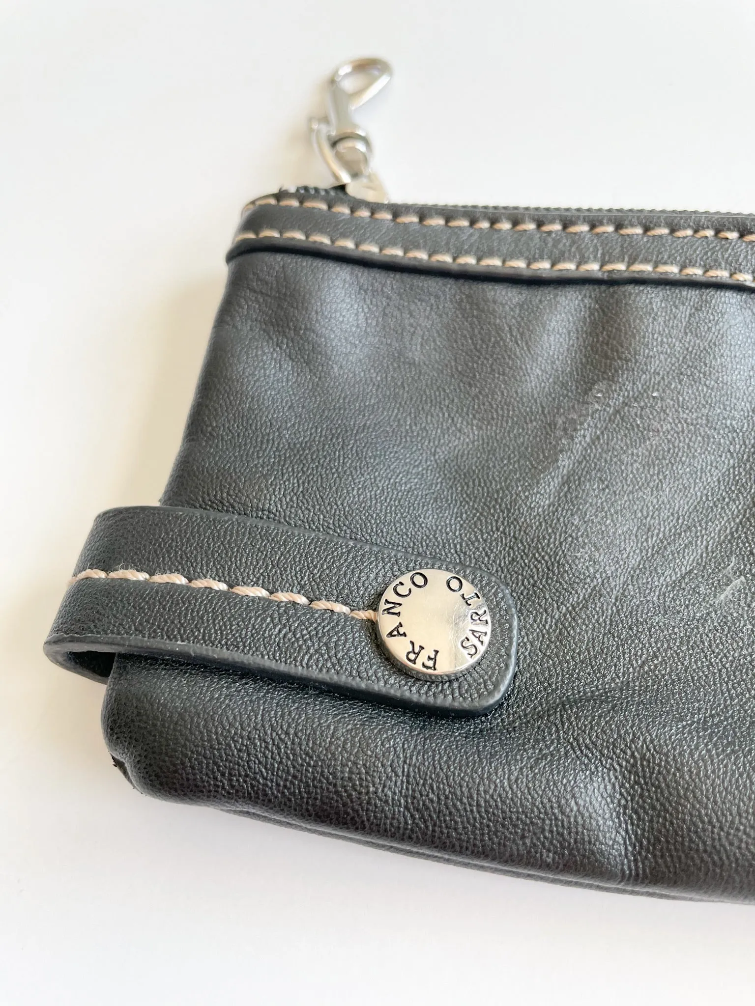 Franco Sarto Faux Leather Black Coin Card Pouch