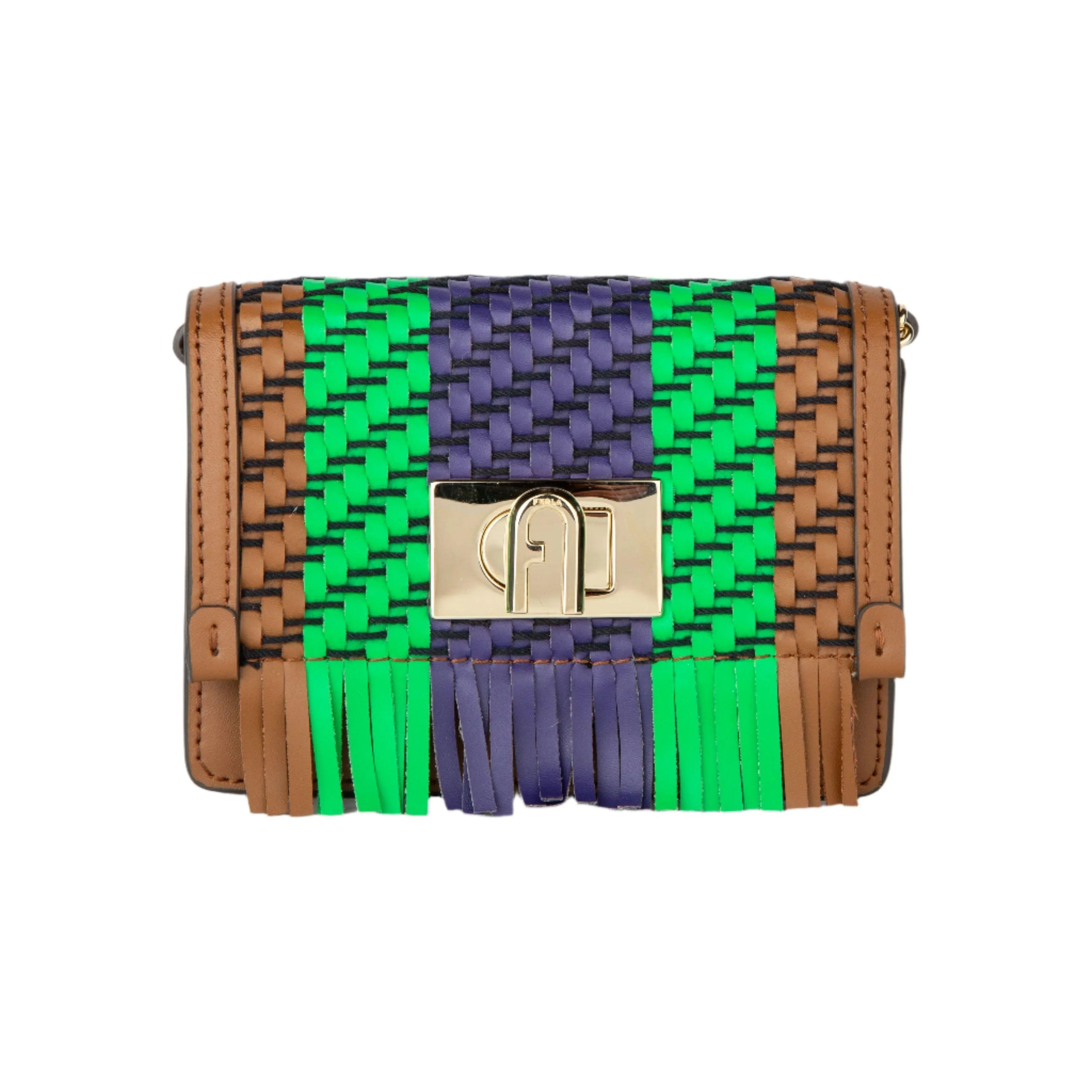 Furla 1927 Micro Crossbody Bag - Brown, Purple & Green