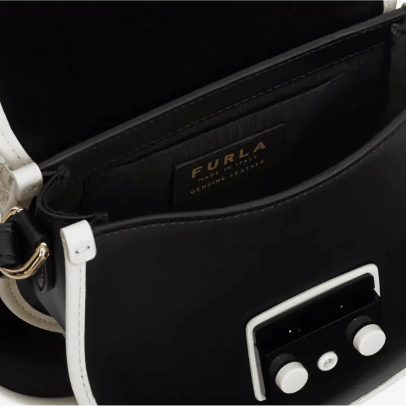 Furla Metropolis Mini Round Crossbody Bag - Nero Talco