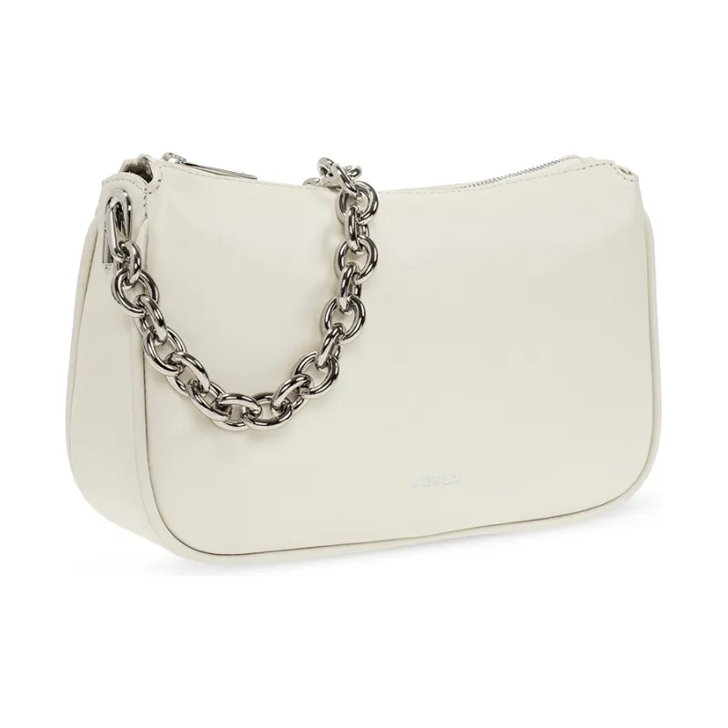 Furla Moon Mini Shoulder Bag - White Cotton
