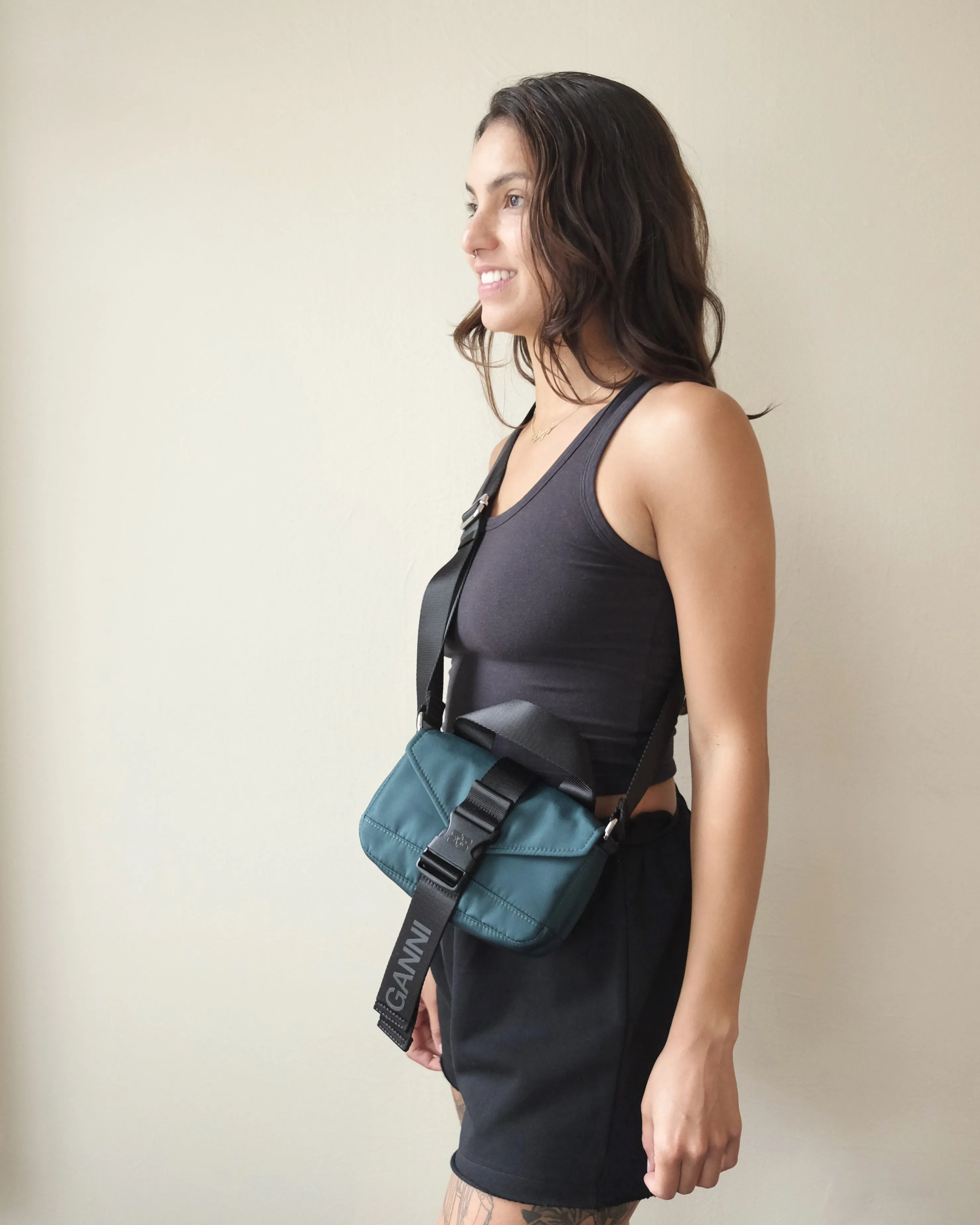 Ganni Recycled Tech Mini Satchel