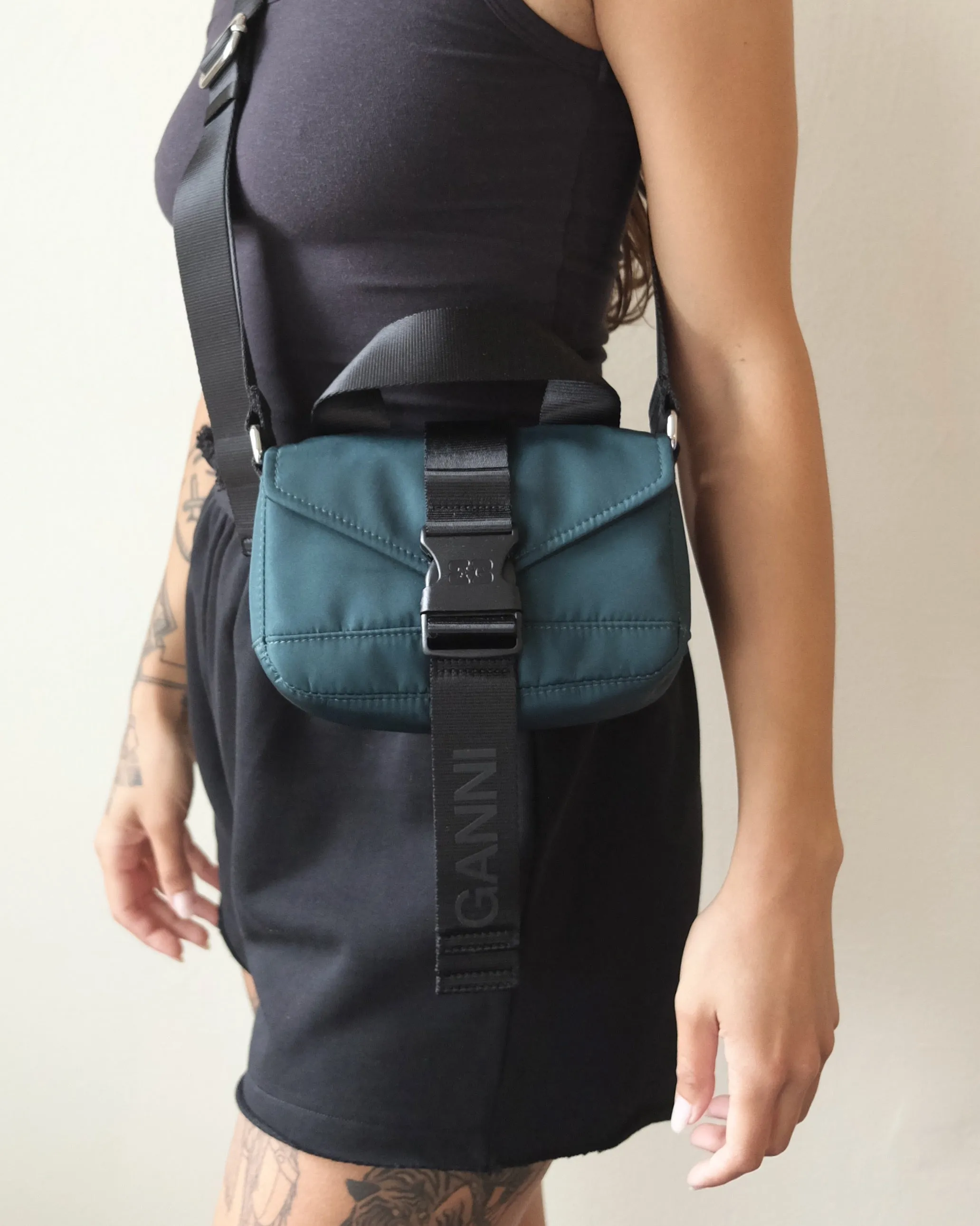 Ganni Recycled Tech Mini Satchel