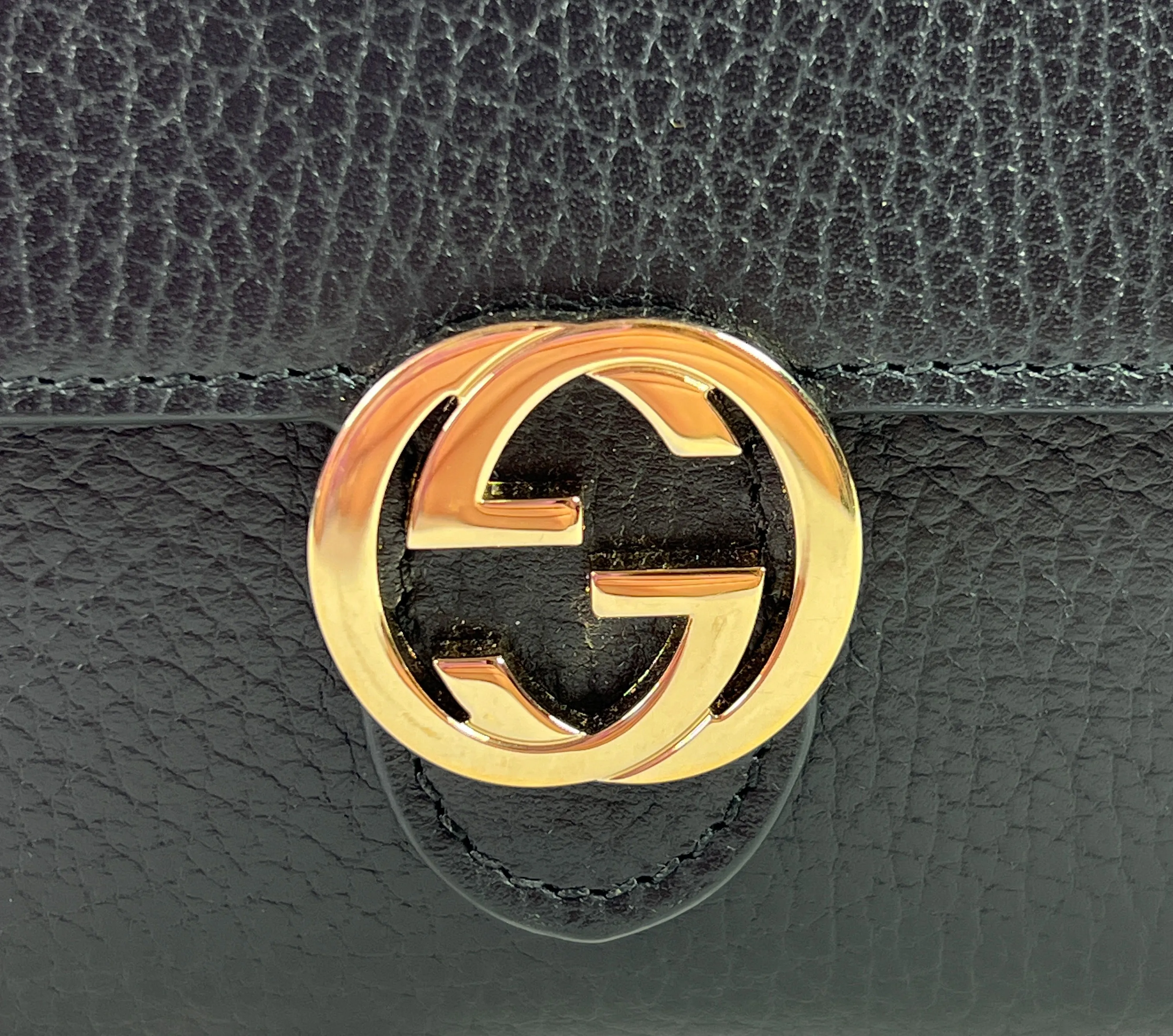 Gucci black interlocking G leather wallet