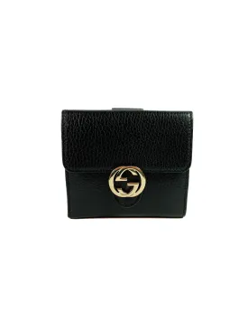 Gucci black interlocking G leather wallet