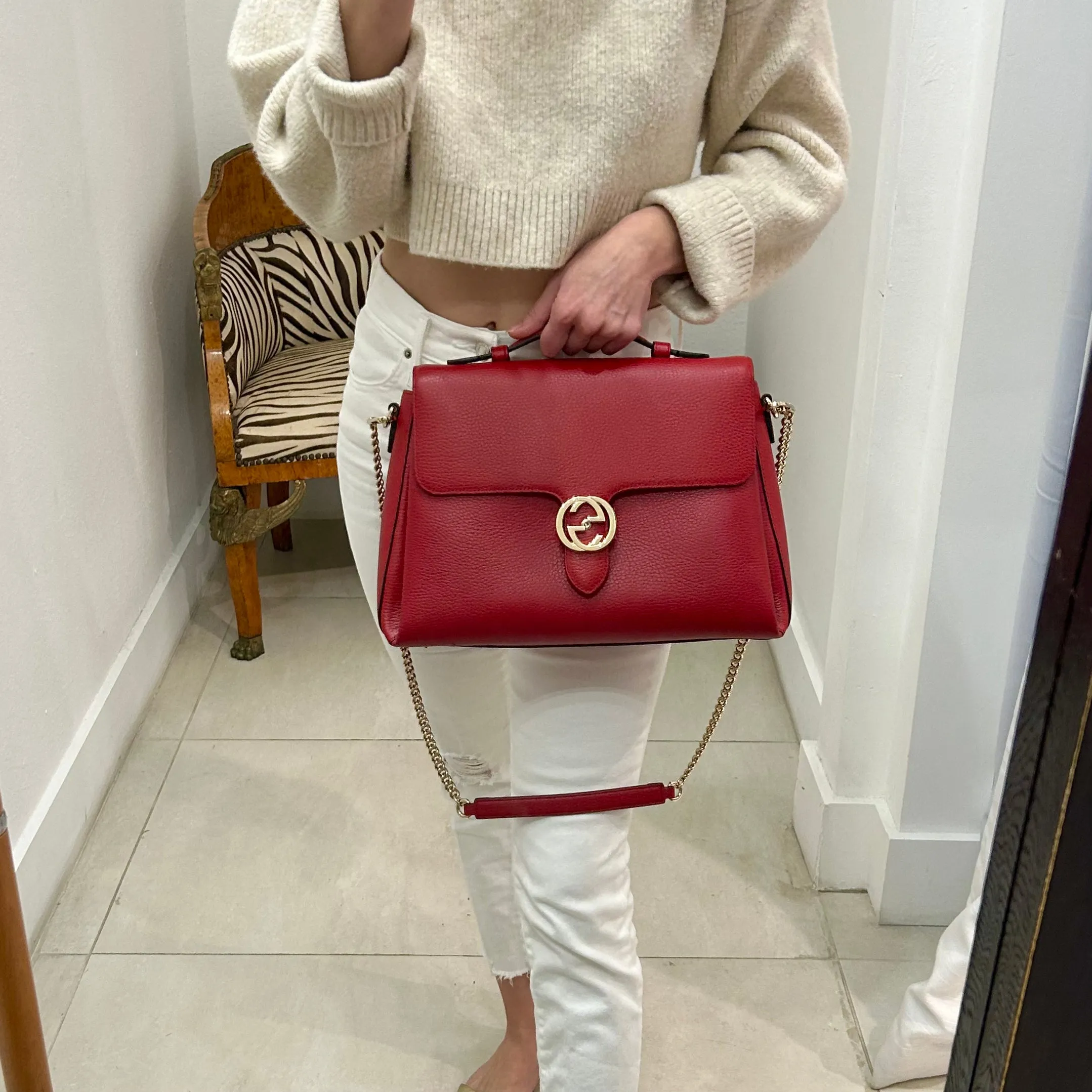 Gucci Red Dollar Handle Bag