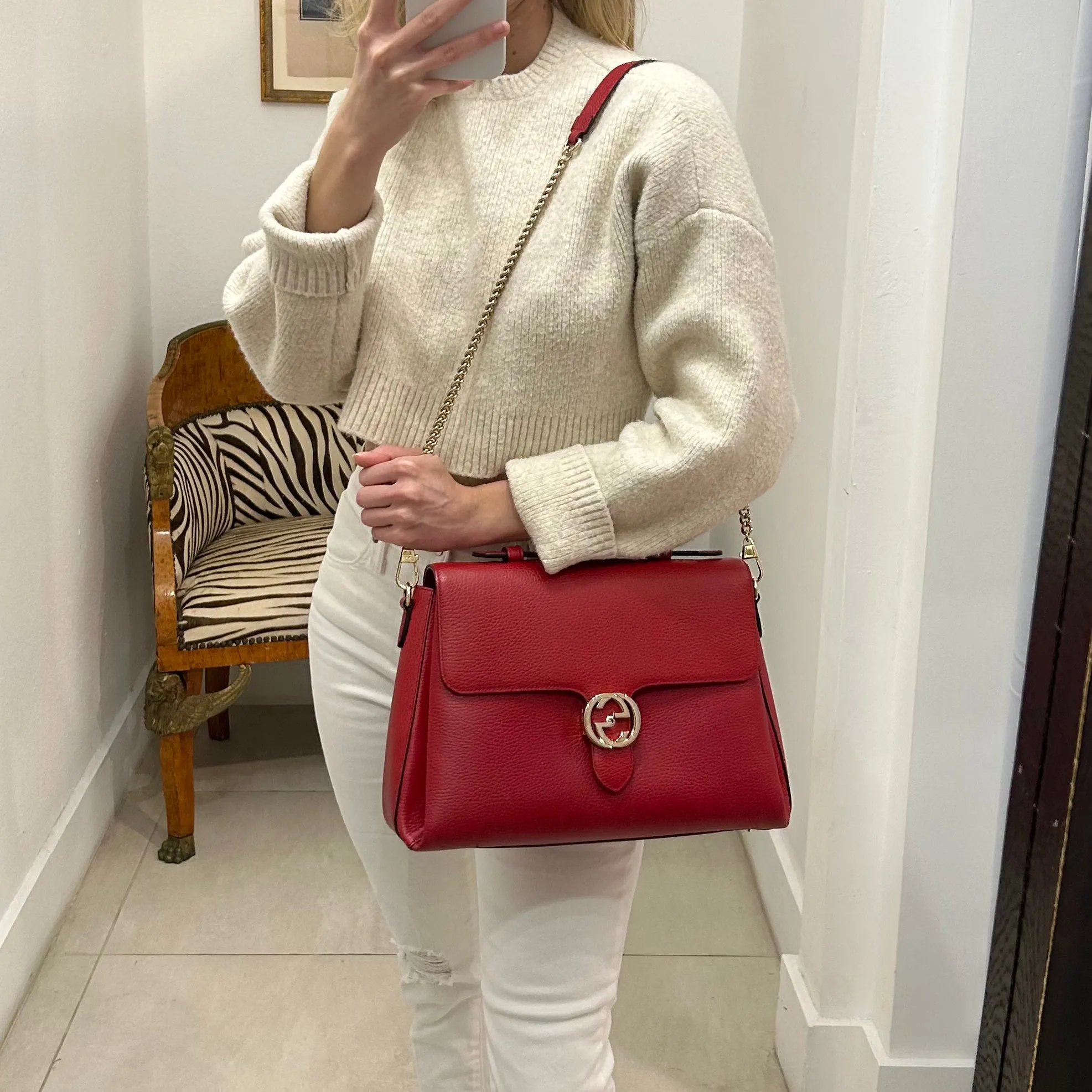 Gucci Red Dollar Handle Bag