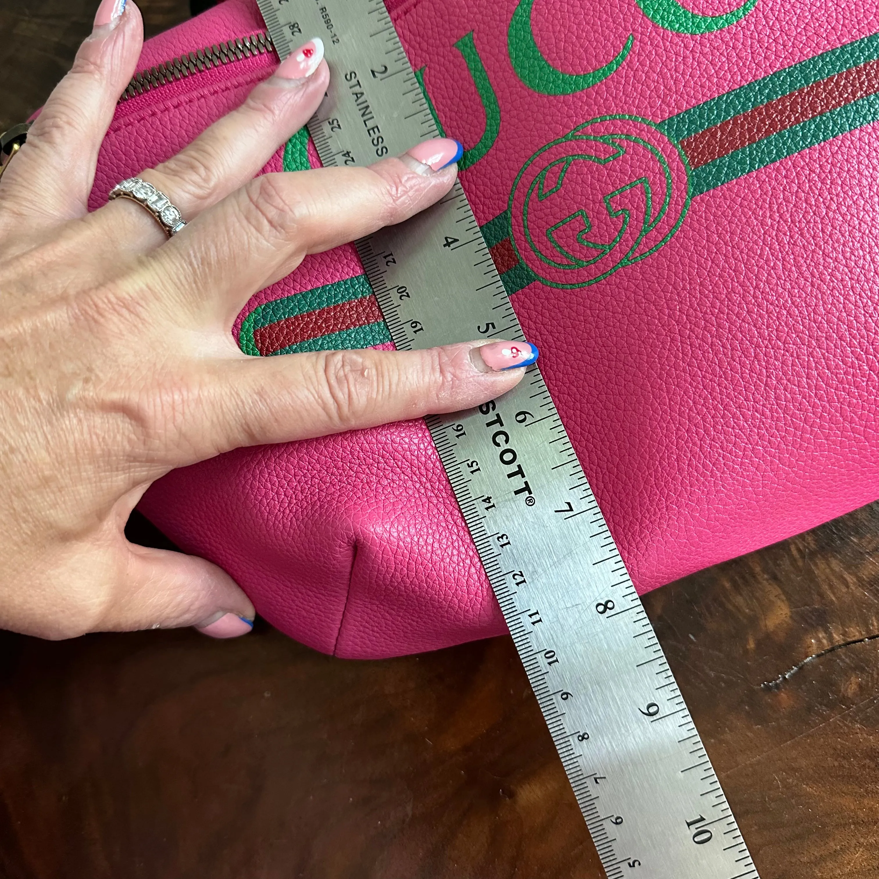 Gucci Sherry Line Pink Leather Sling Bag/Fanny Pack/Bumbag