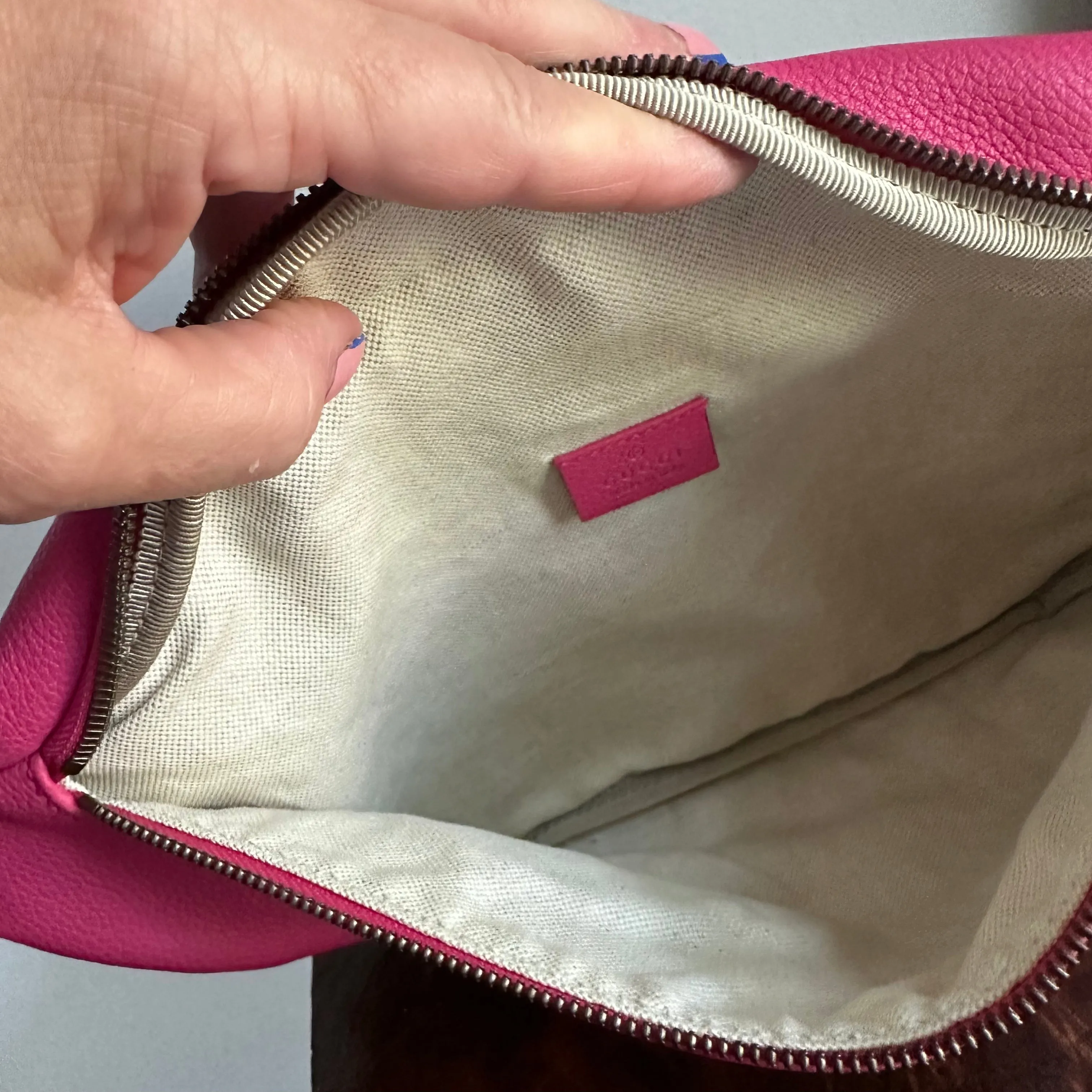 Gucci Sherry Line Pink Leather Sling Bag/Fanny Pack/Bumbag