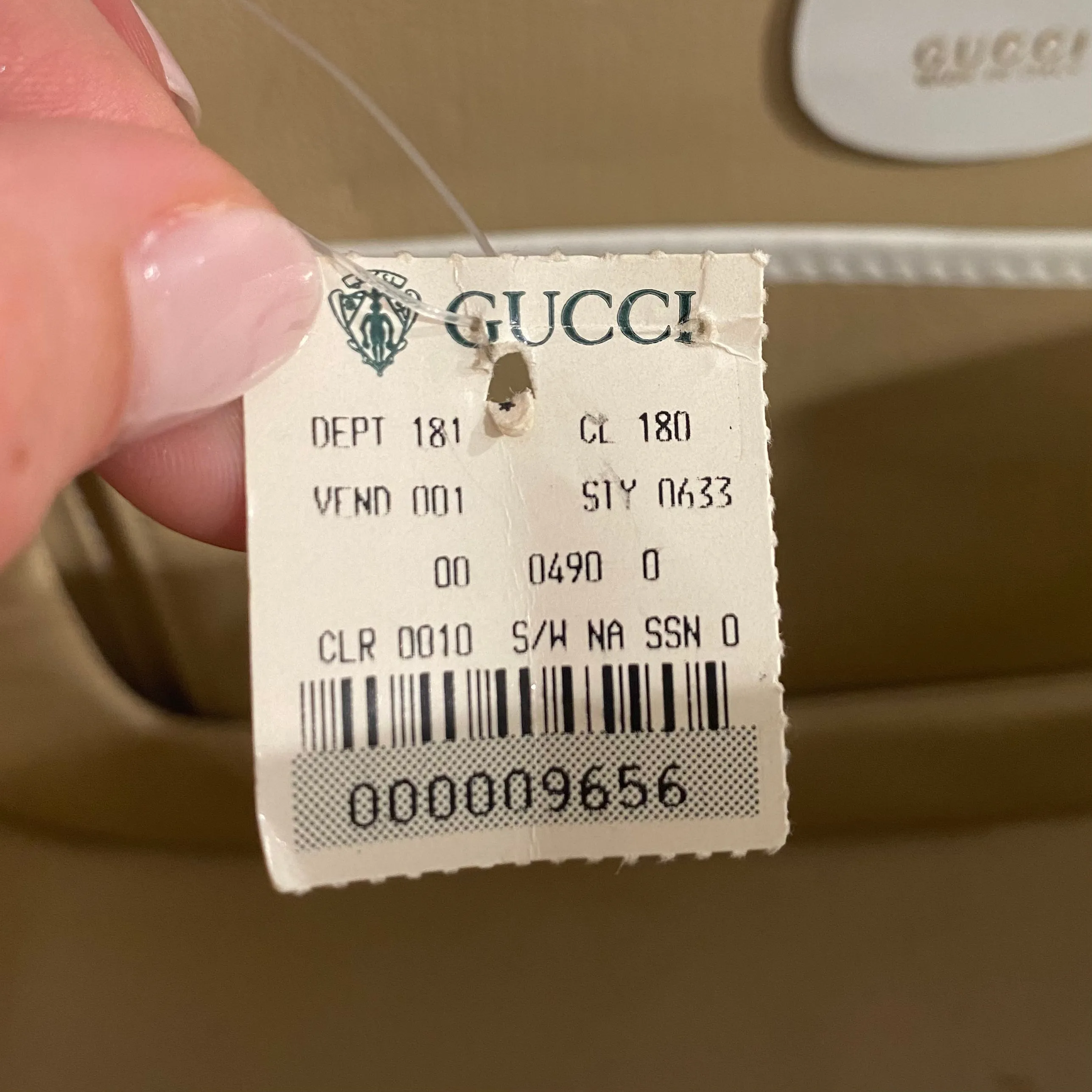 Gucci Vintage White Bamboo Handle Bag