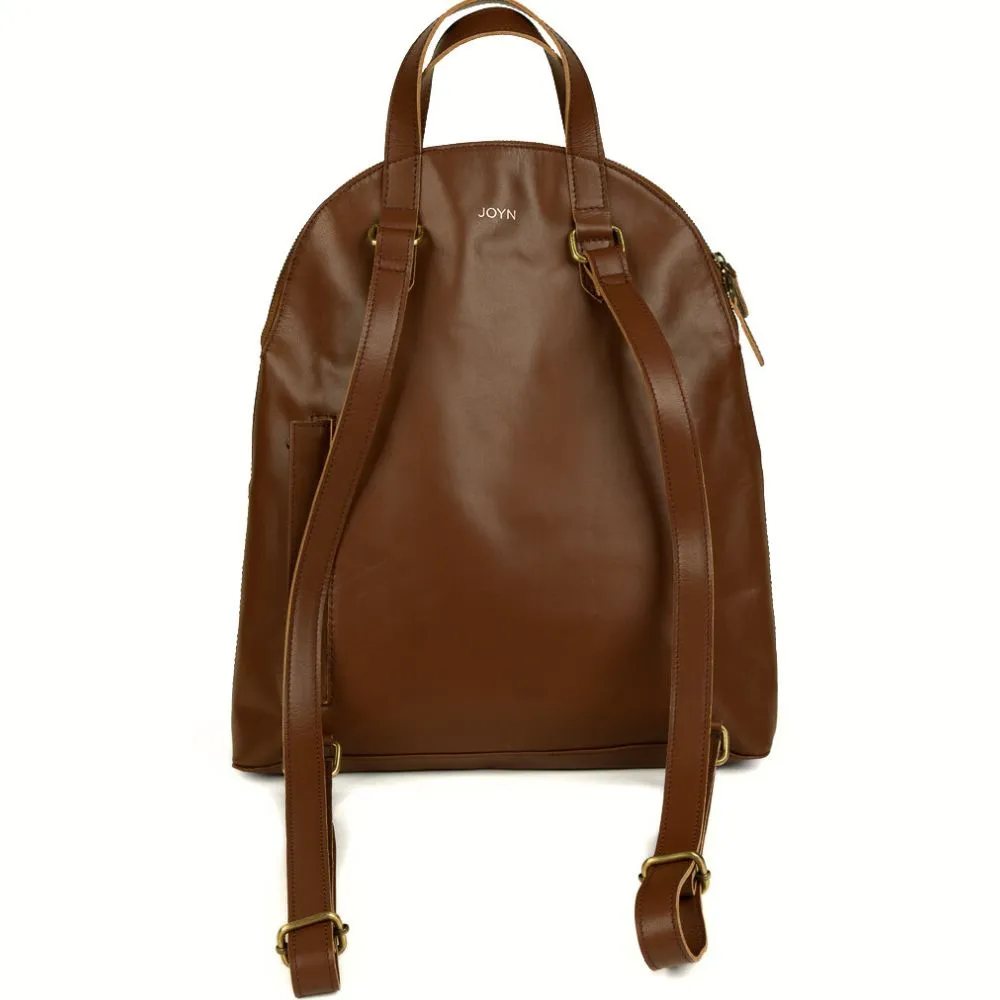 Half-moon Brown Leather Backpack