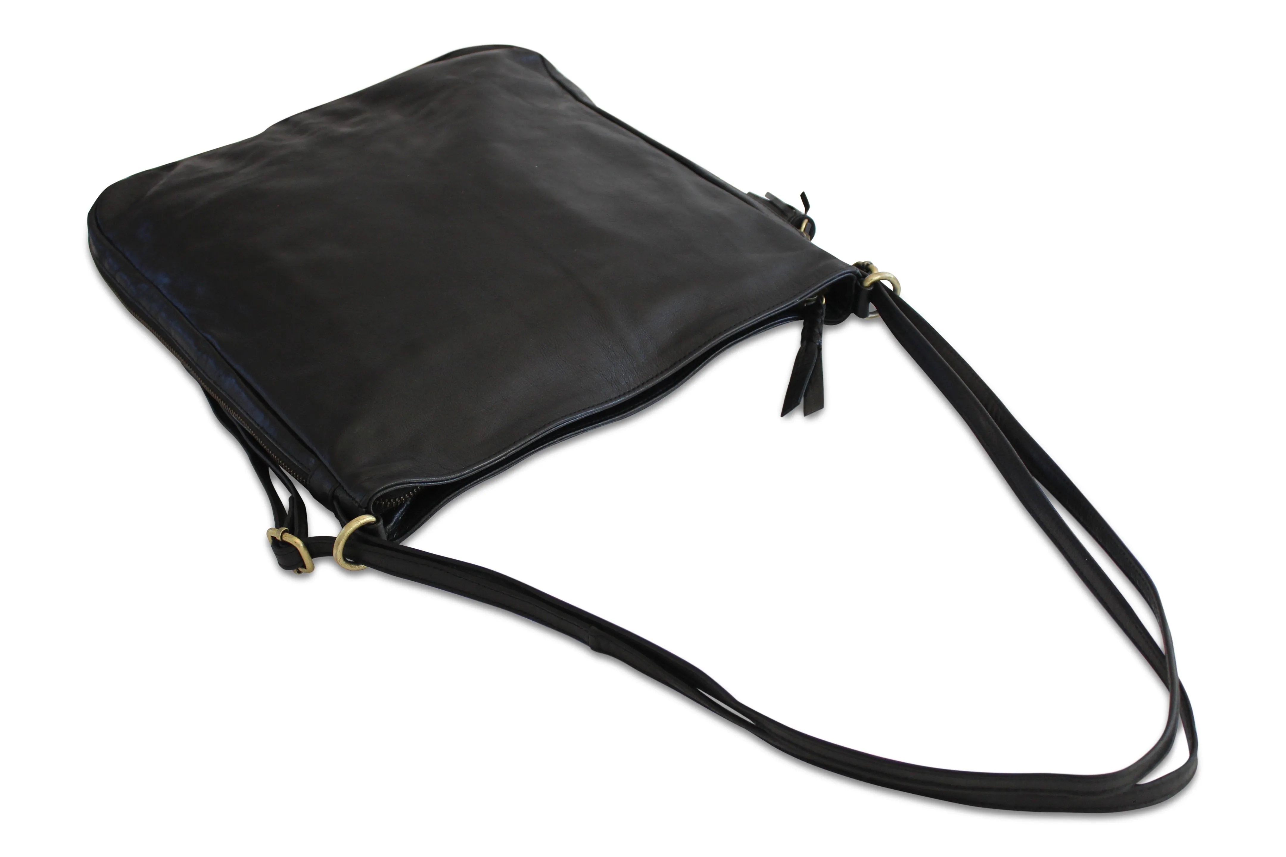 ISABEL LEATHER BACKPACK IN BLACK