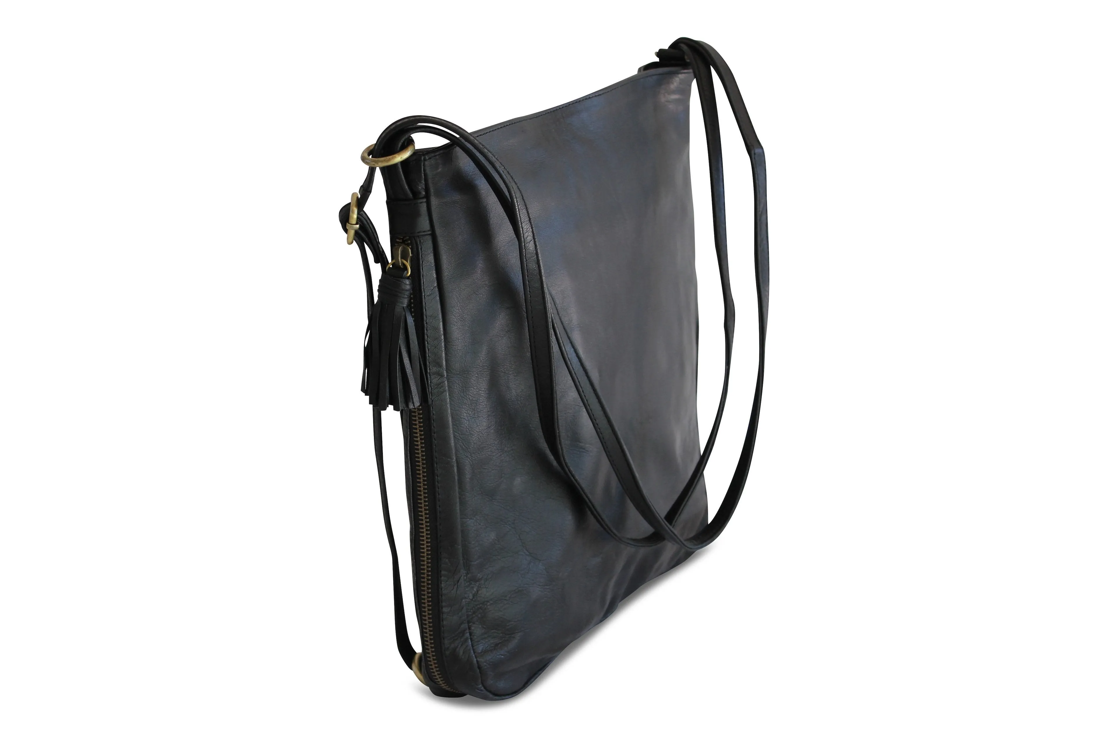 ISABEL LEATHER BACKPACK IN BLACK
