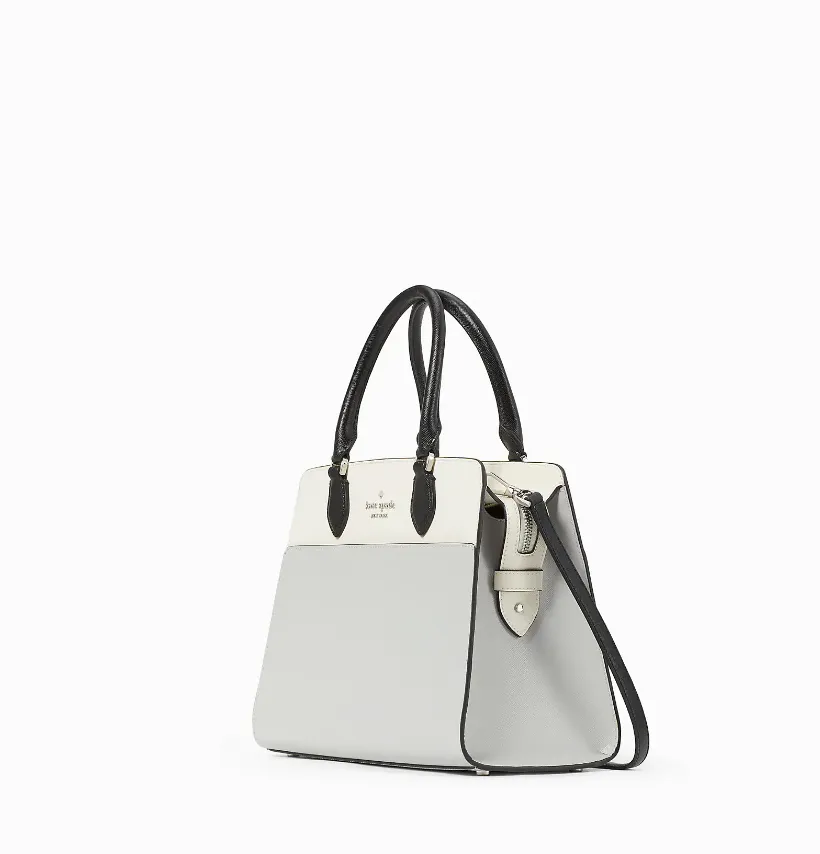 Kate Spade Madison Satchel In Platinum Grey Multi