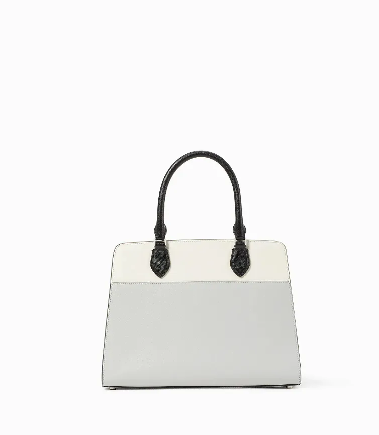 Kate Spade Madison Satchel In Platinum Grey Multi