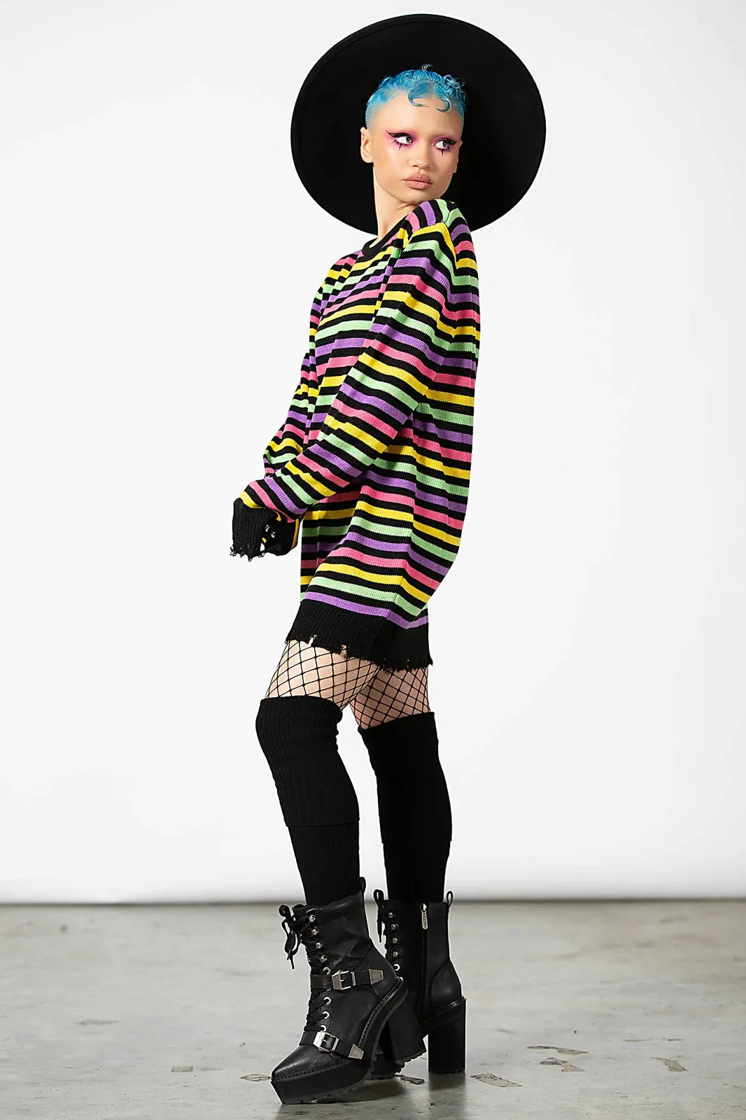Killstar Rainbow Warrior Knit Sweater