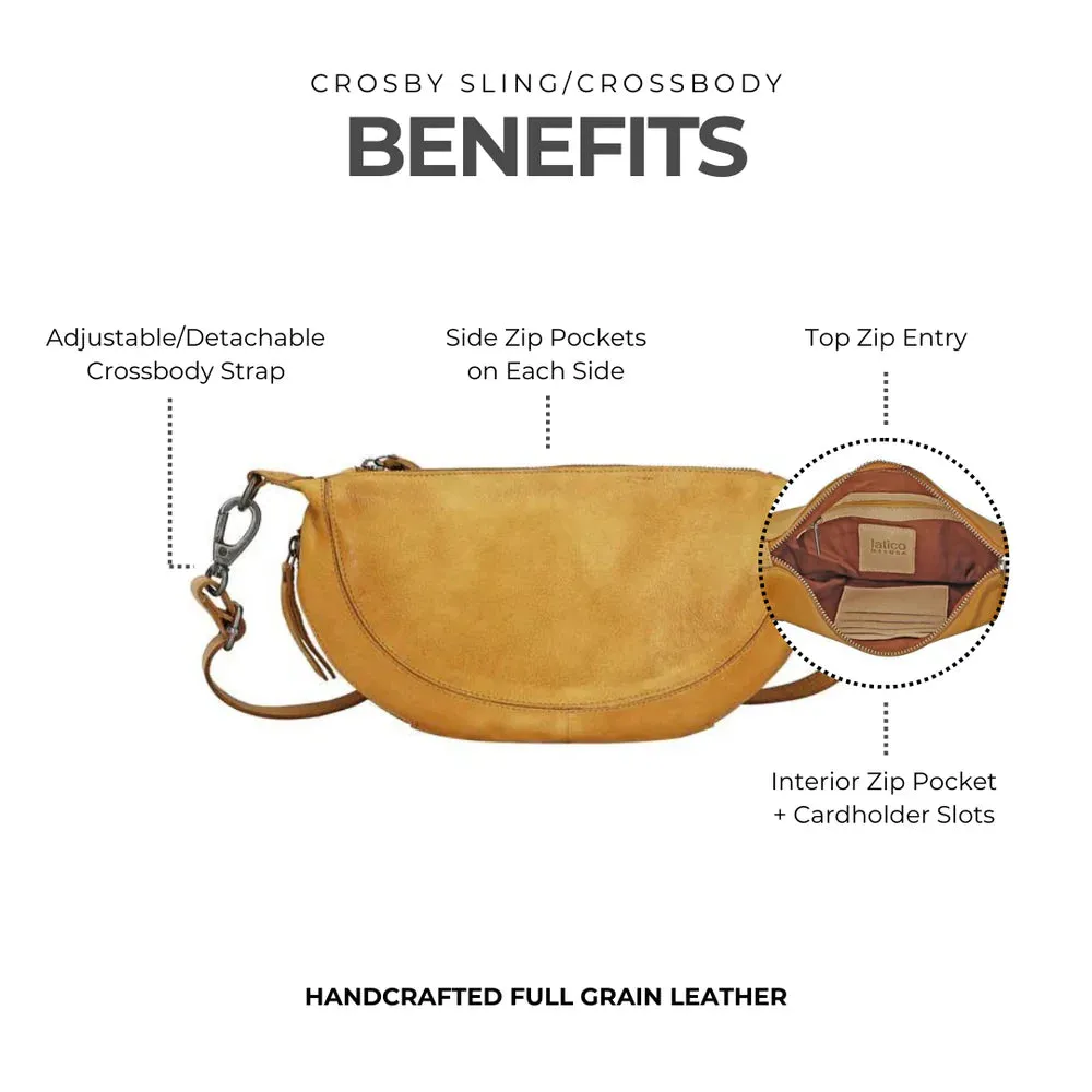LATICO CROSBY CROSSBODY SLING COGNAC