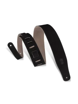 Levy's MS26-BLK 2 1/2" Wide Suede Guitar Strap, Black