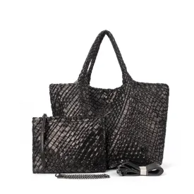 London Large Woven Tote - Bronze