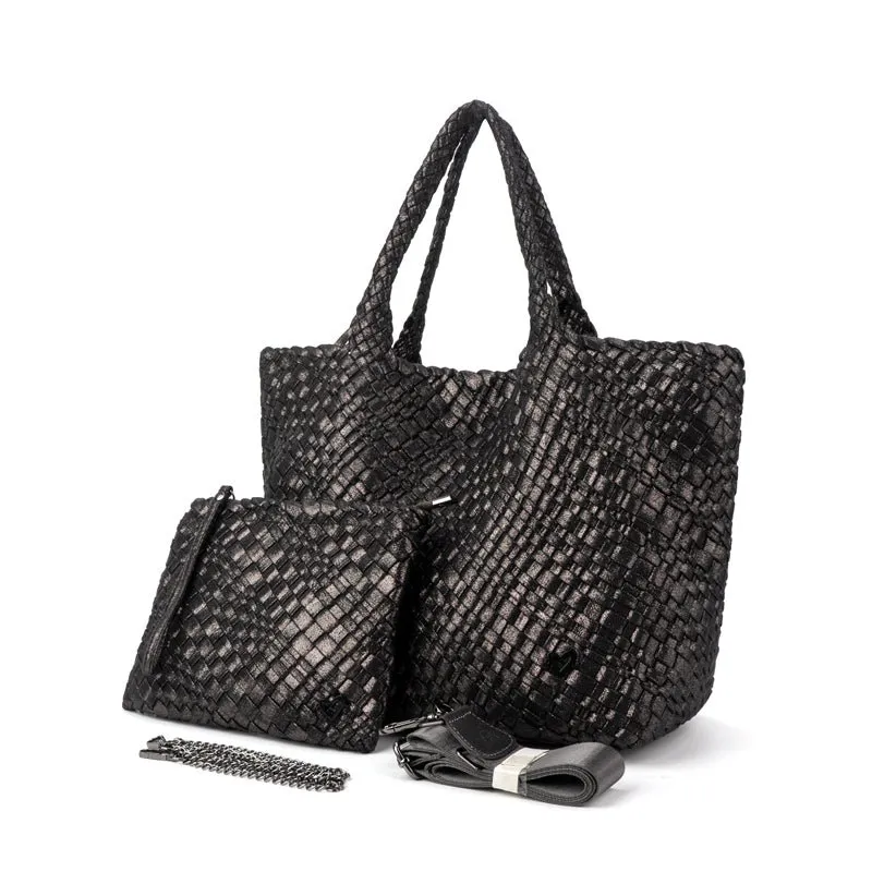 London Large Woven Tote - Bronze